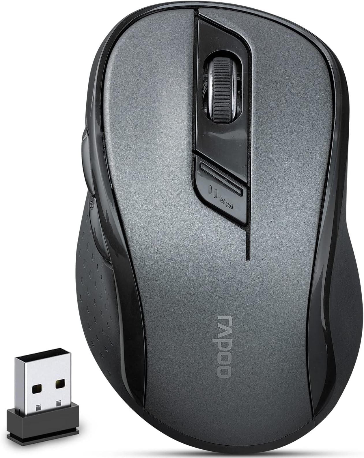 Rapoo M500 Bluetooth Wireless Mouse - Multi Mode Connection Bluetooth & 2.4G Wireless Portable Silent Mouse with USB Nano Receiver, 4 Adjustable DPI for Laptop, MacBook, PC, Windows, Android, Tablet