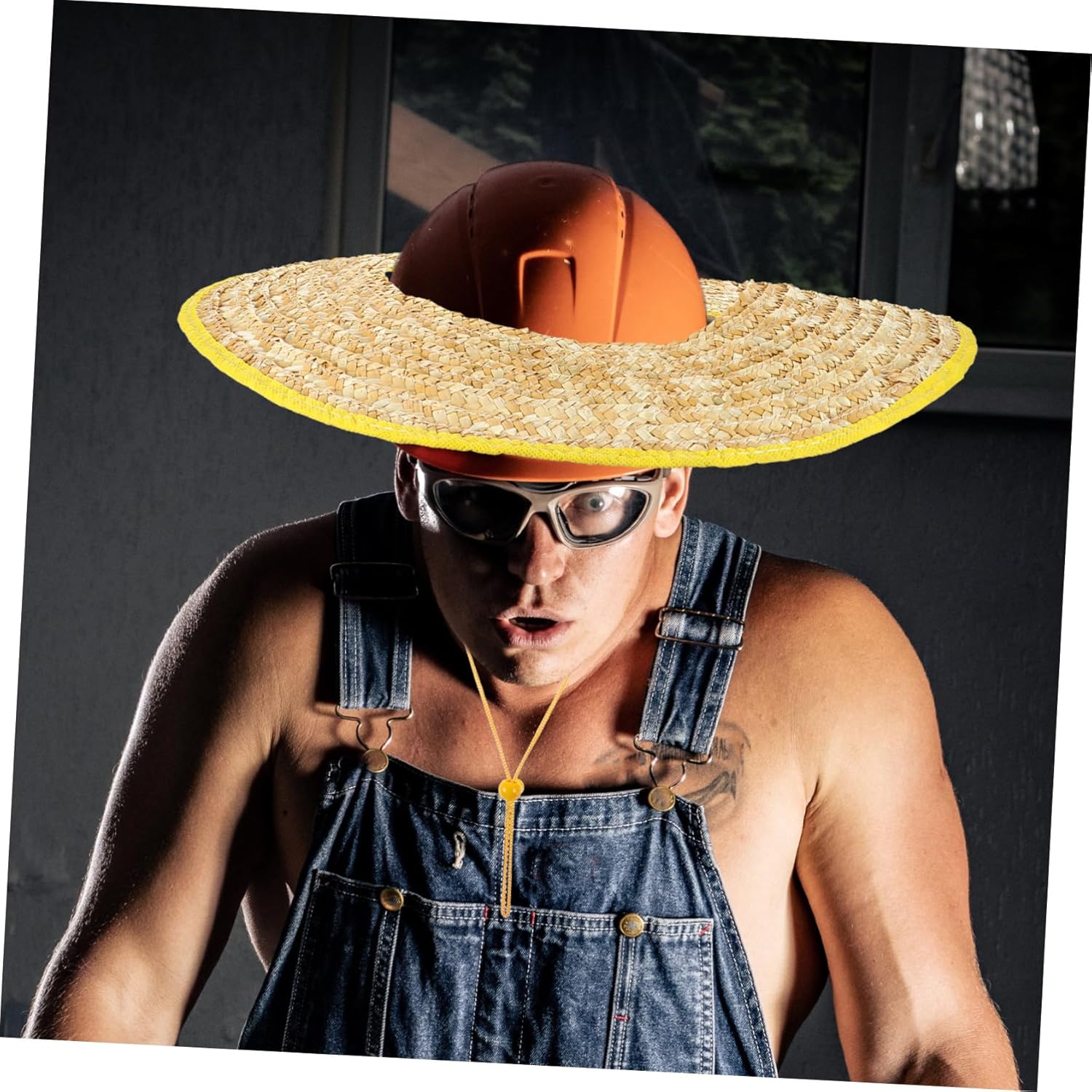 Hard Hat Sun Shade Straw Helmet Sun Shade Hard Hat Helmet Sunhat Protection Accessories Brimmer for Climbing High-Altitude Worker Construction Worker