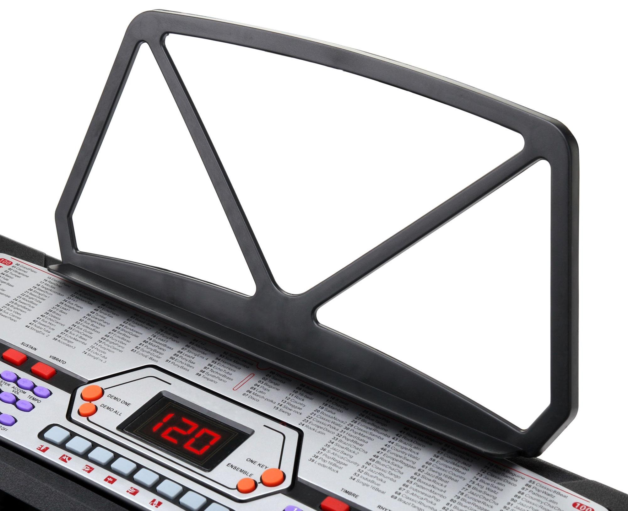 Kirstein FK-54 54 Tasten Keyboard inkl. Mikrofon zum Mitsingen (ideal für Kinder und Einsteiger, extra großes LCD-Display, 100 Sounds und Rhythmen, umfangreiche Lernfunktion, Kopfhöreranschluss)