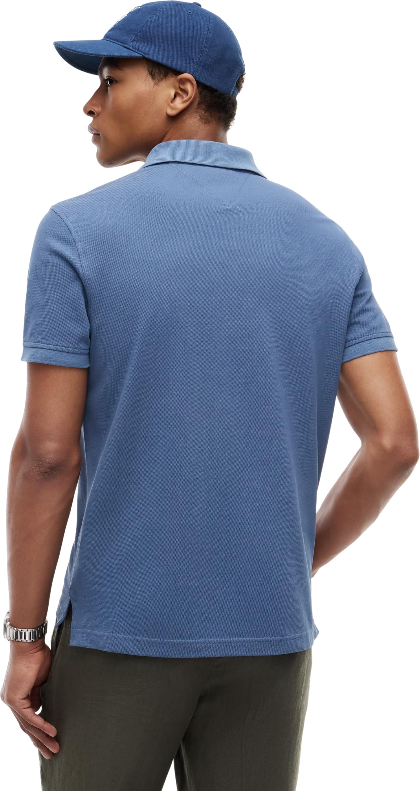 Tommy Hilfiger Męskie koszulki polo z krótkim rękawem, Niebieski (Aegean Sea), XXL