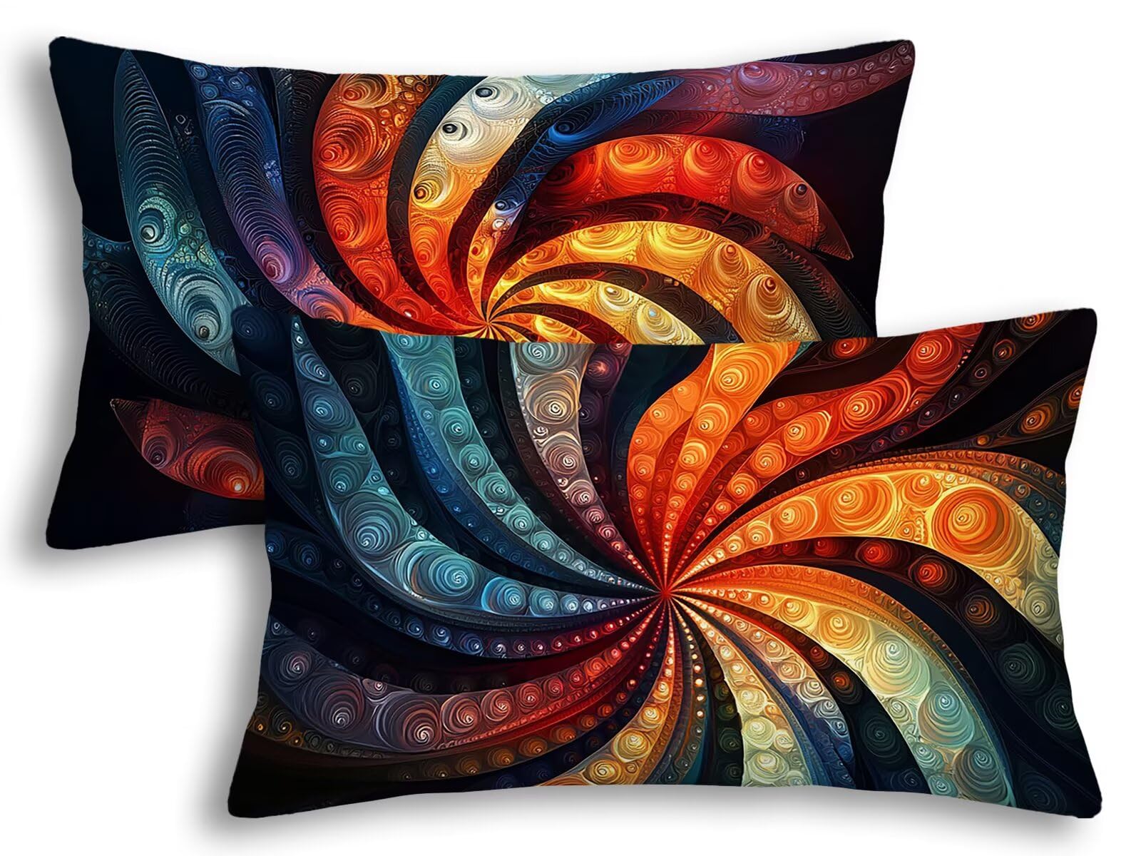 Funda almohada fantasia de terciopelo 40x80 pack de 2 fundas abstractas de lujo para dormitorio