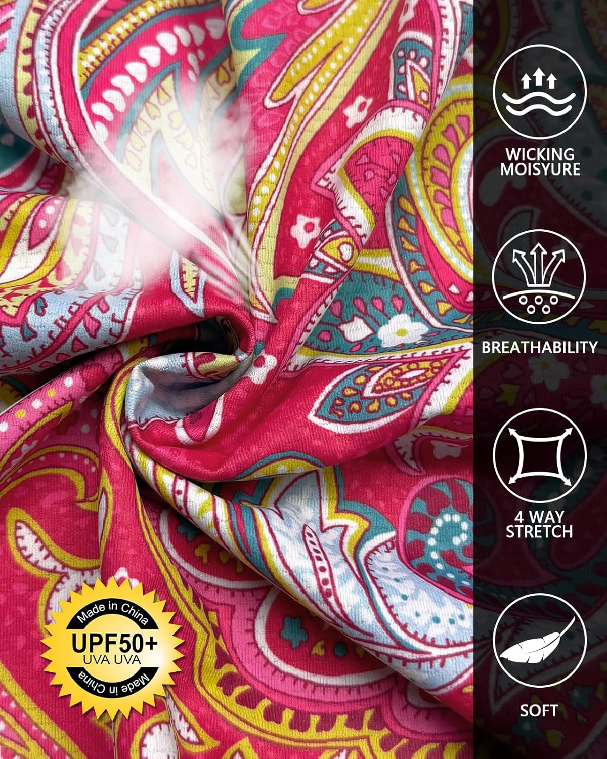 WOWENY Women's 3/4 Sleeve Athletic Golf Shirts Quarter Zip Pullover Collared T-Shirt Workout Print Tennis Top - Image 5