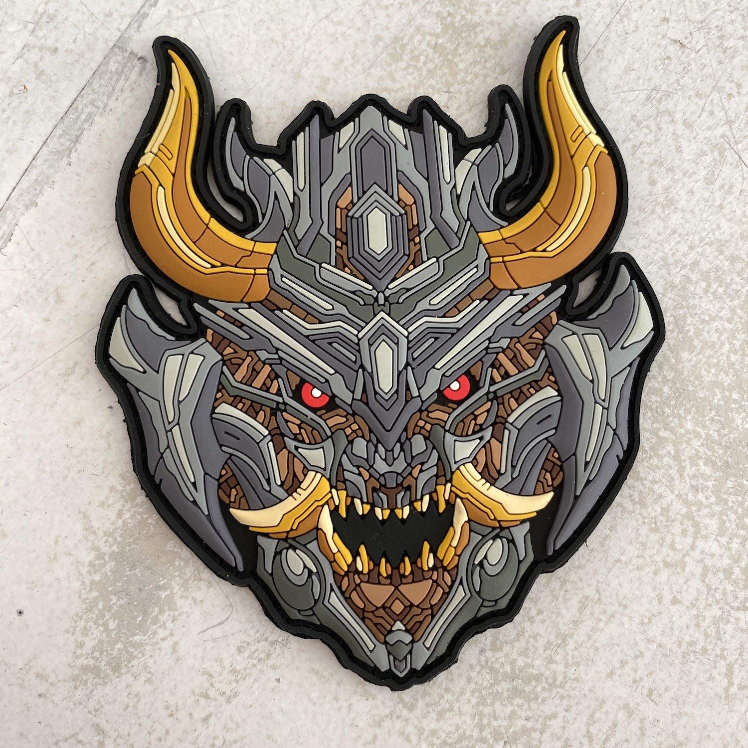 Patchlab Oniversum Onibot 1 Mega PVC Rubber Morale Patch, Durable & Vibrant, Hook and Loop Attachment, Mask Patches for Backpacks, Jackets, | for Collectors & Enthusiasts, Multicolor, 4inches