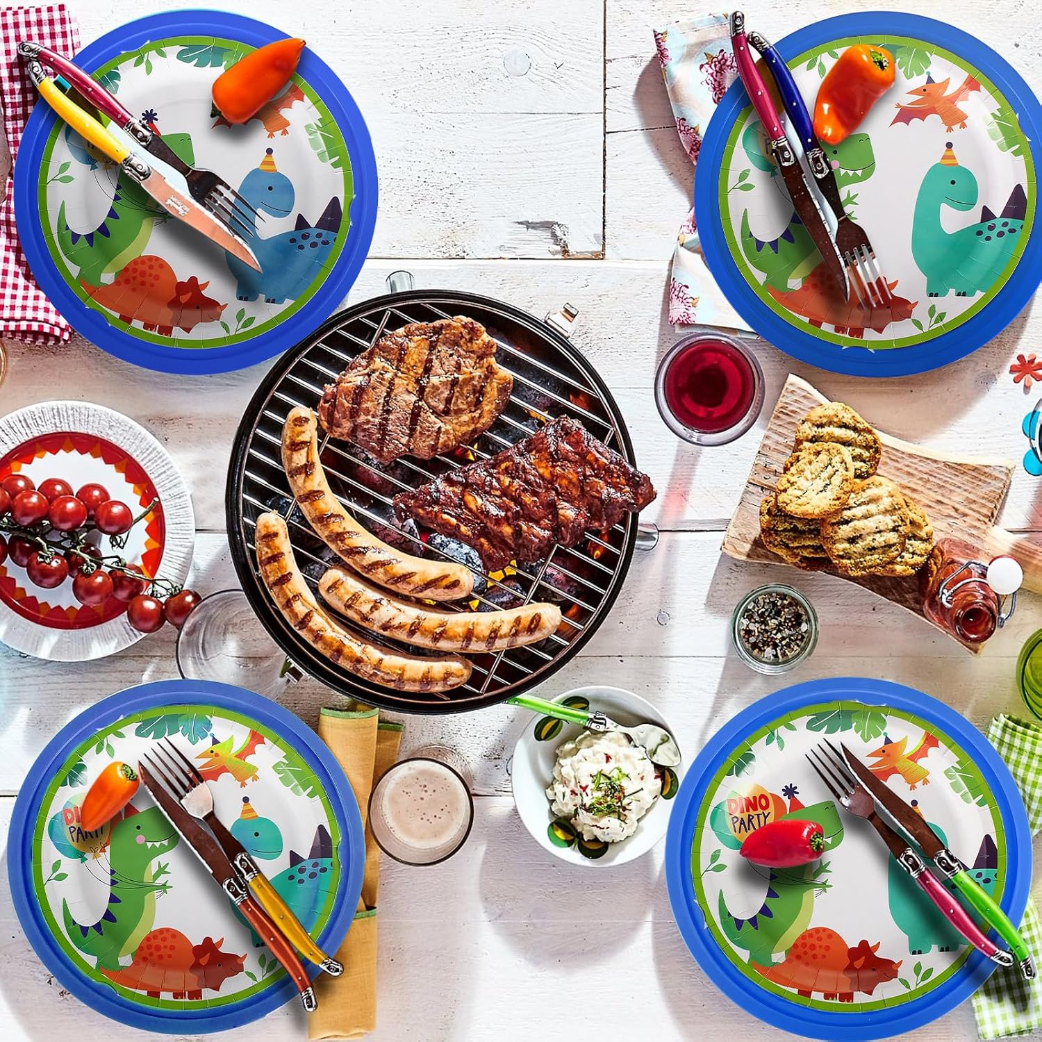 Tessco for you 12 Pcs Reusable Plastic Paper Plate Holders 10 Inch Heavy Duty Plastic Paper Plate Holder Set with Snap in Grooves for 9 Inch Plates, Dishwasher Safe for Picnic Party BBQ (Dark Blue)