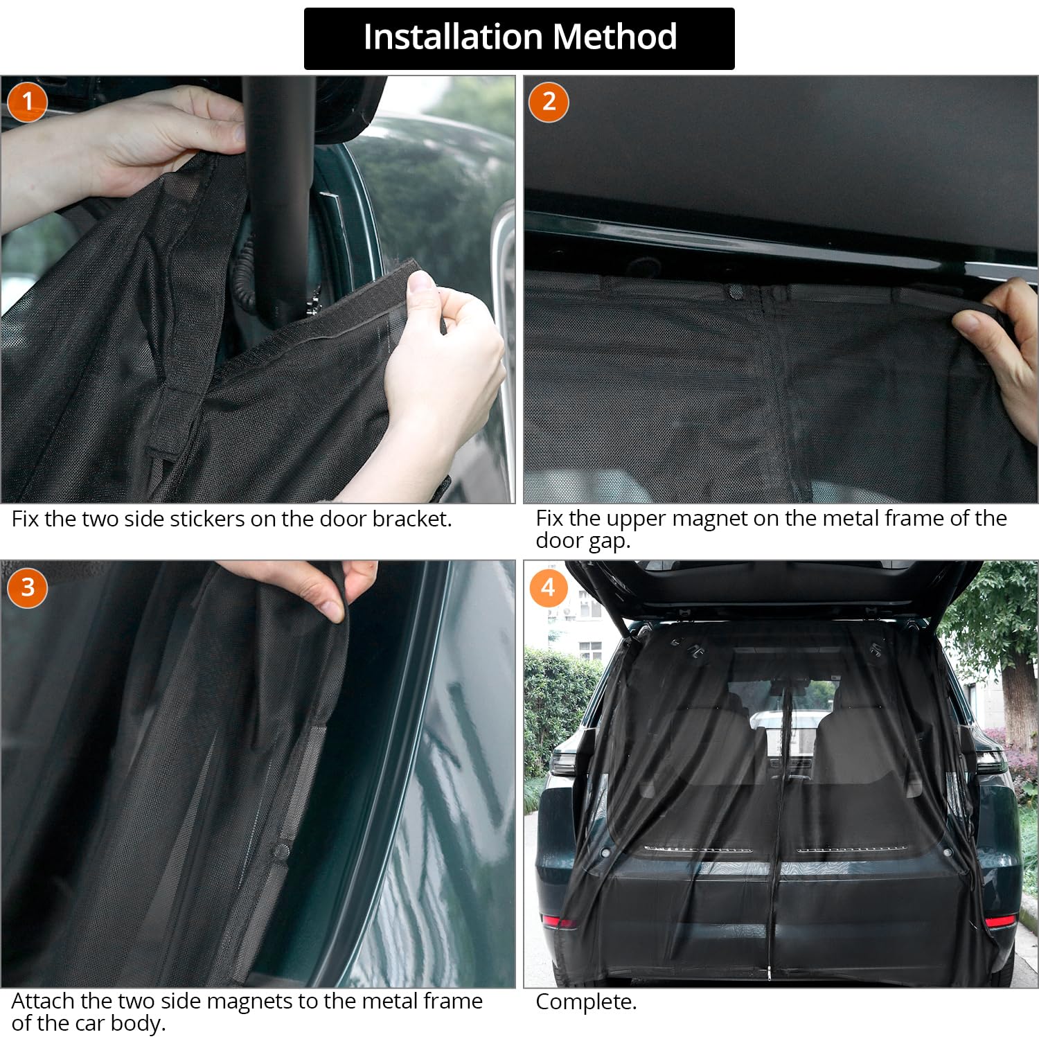 QWORK® mosquitera Furgoneta Camper, mosquitera para portón Trasero, con Doble Cremallera, 180 x 160 cm, para autocaravanas, Furgonetas y SUV Grandes