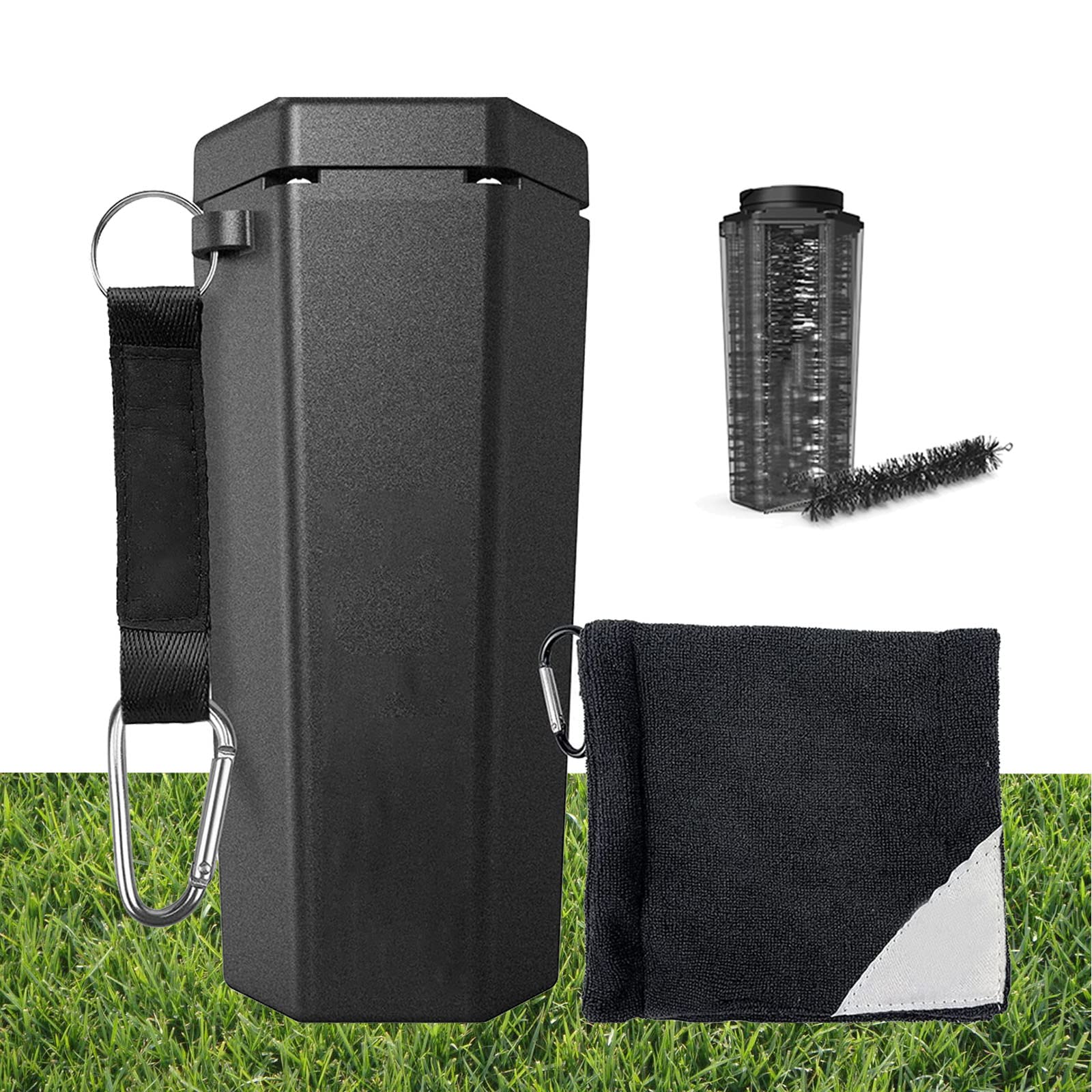 ZYWUOY Rondelle de balle de golf, nettoyeur de balle de golf portable avec serviette, kit de nettoyage multifonction pour club de golf, sacs ou chariots de golf