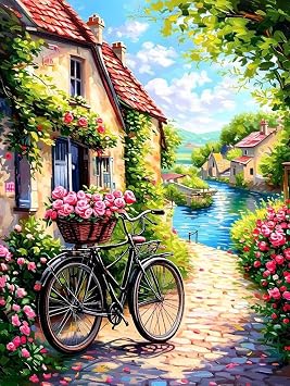 Paint by Numbers Kit for Adults Beginner, Flower Paint by Numbers Car, DIY Easy Acrylic Watercolor Oil Painting Kit with Brushes, Arts and Crafts for Adult for Home Wall Decor, Gifts 20x26 in S-27