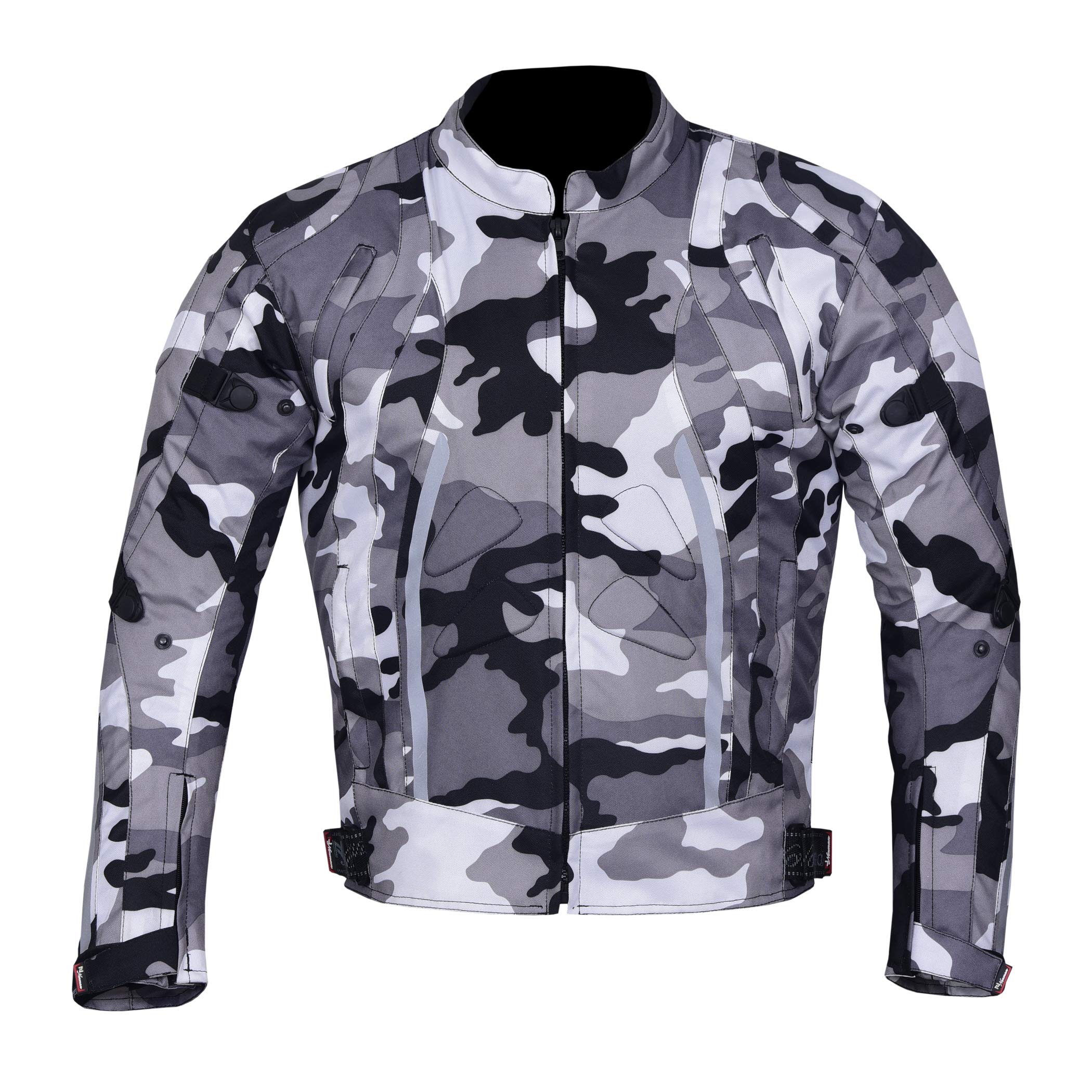 Norman Men's Grey Camo Motorbike Motorcycle Jacket Waterproof Protection Scooter Rider Jacket (As8, Alpha, L, Regular, Regular, )