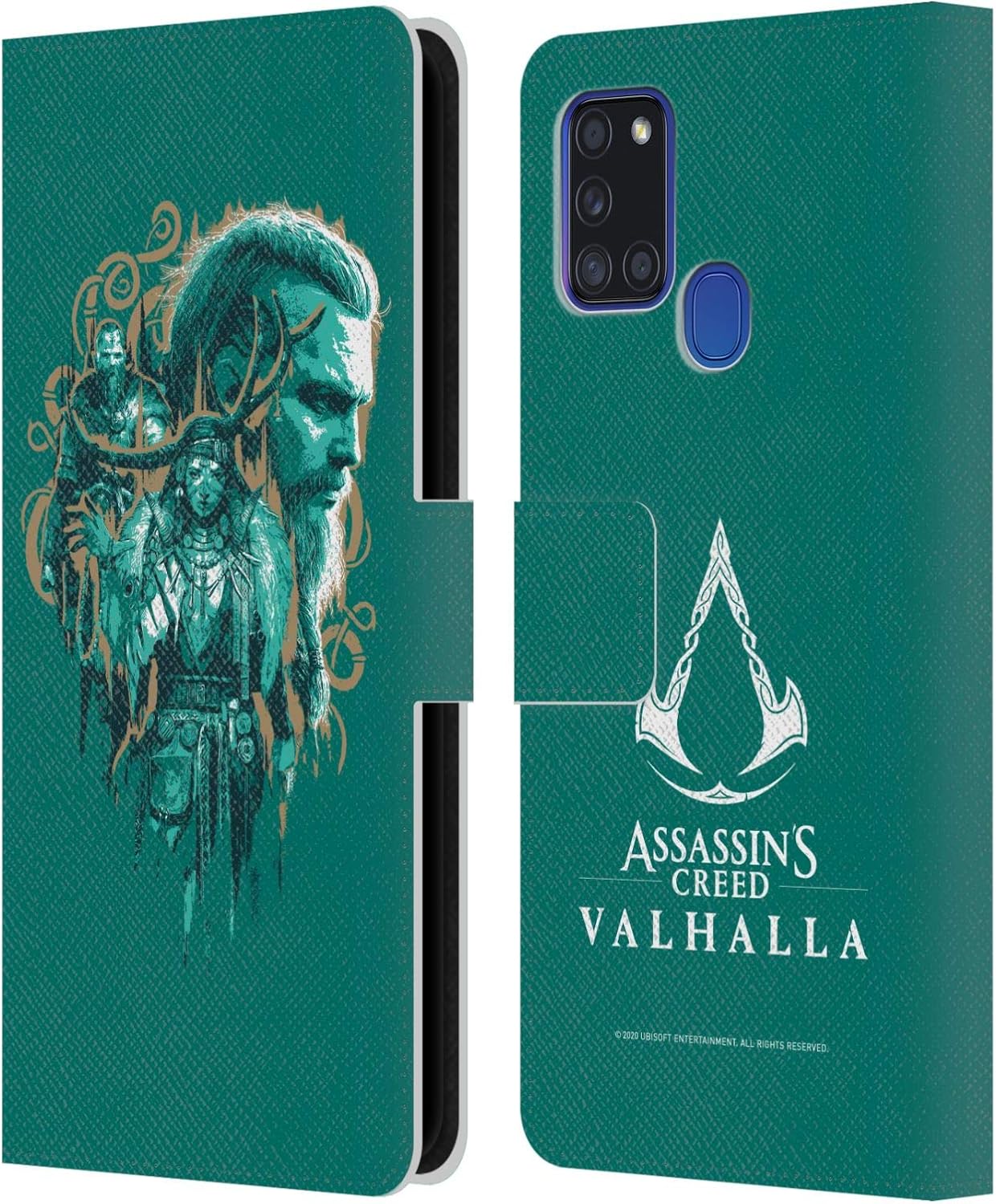 Head Case Designs Officially Licensed Assassin's Creed Vines Valhalla Compositions and Patterns Leather Wallet Case Compatible with Samsung Galaxy A21s (2020)