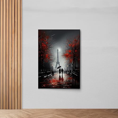 Miniatura 7 de Eiffel Tower painting, Eiffel Tower wall art, depiction of the Eiffel Tower at night in brilliance