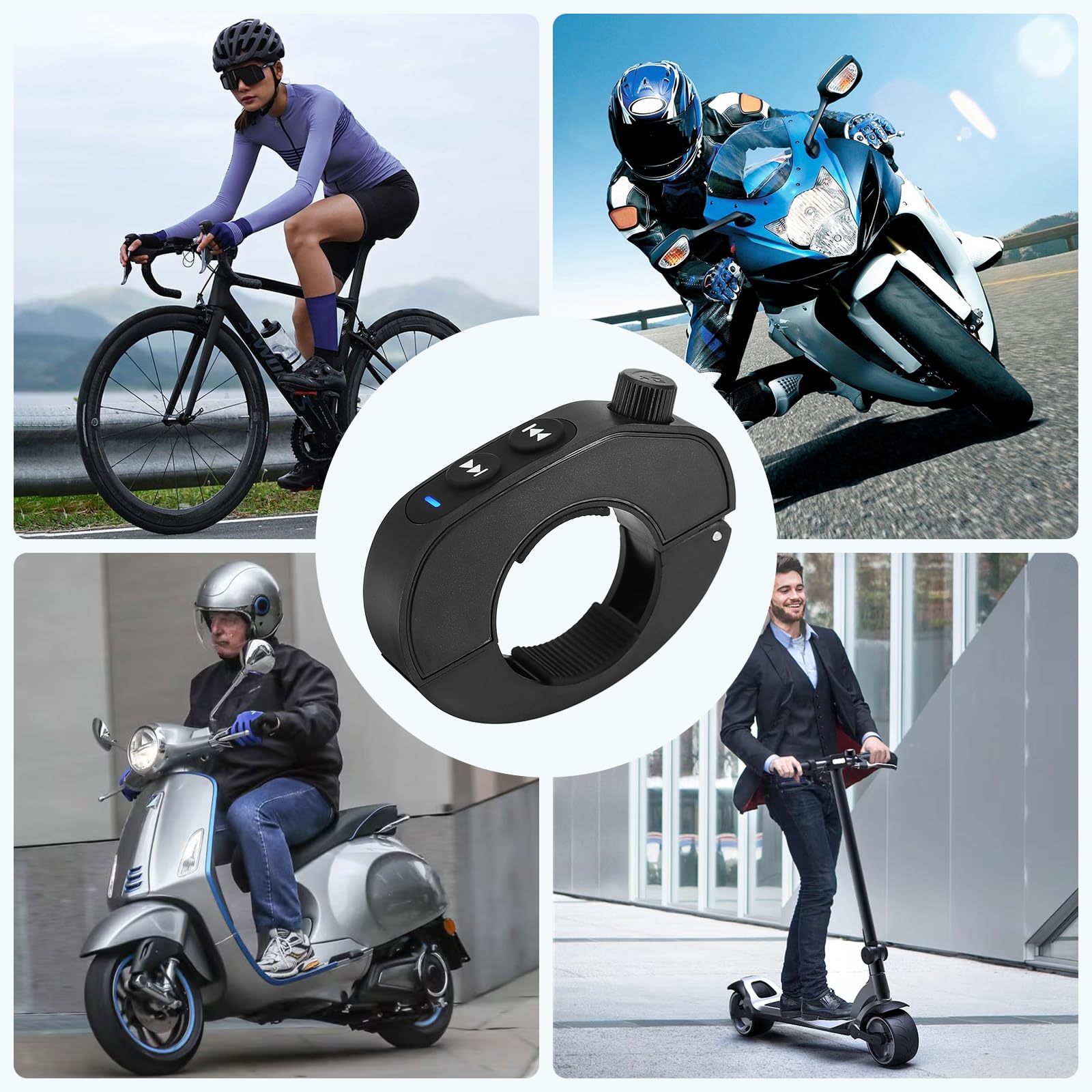 Kabellose Bluetooth-Media-Taste, lenkradfernbedienung für Auto, Fahrrad, Motorrad, wiederaufladbar, IPX6, wasserdicht