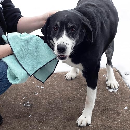 Miniatura 5 de Ritz Toalla de microfibra bordada de alta calidad para mascotas (paquete de 3), 18 x 28 pulgadas, altamente absorbente, de secado rápido, de larga