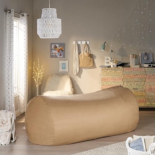 Miniatura 2 de Puff de microfibra de ante, marrón tostado (Tuscany Tan)