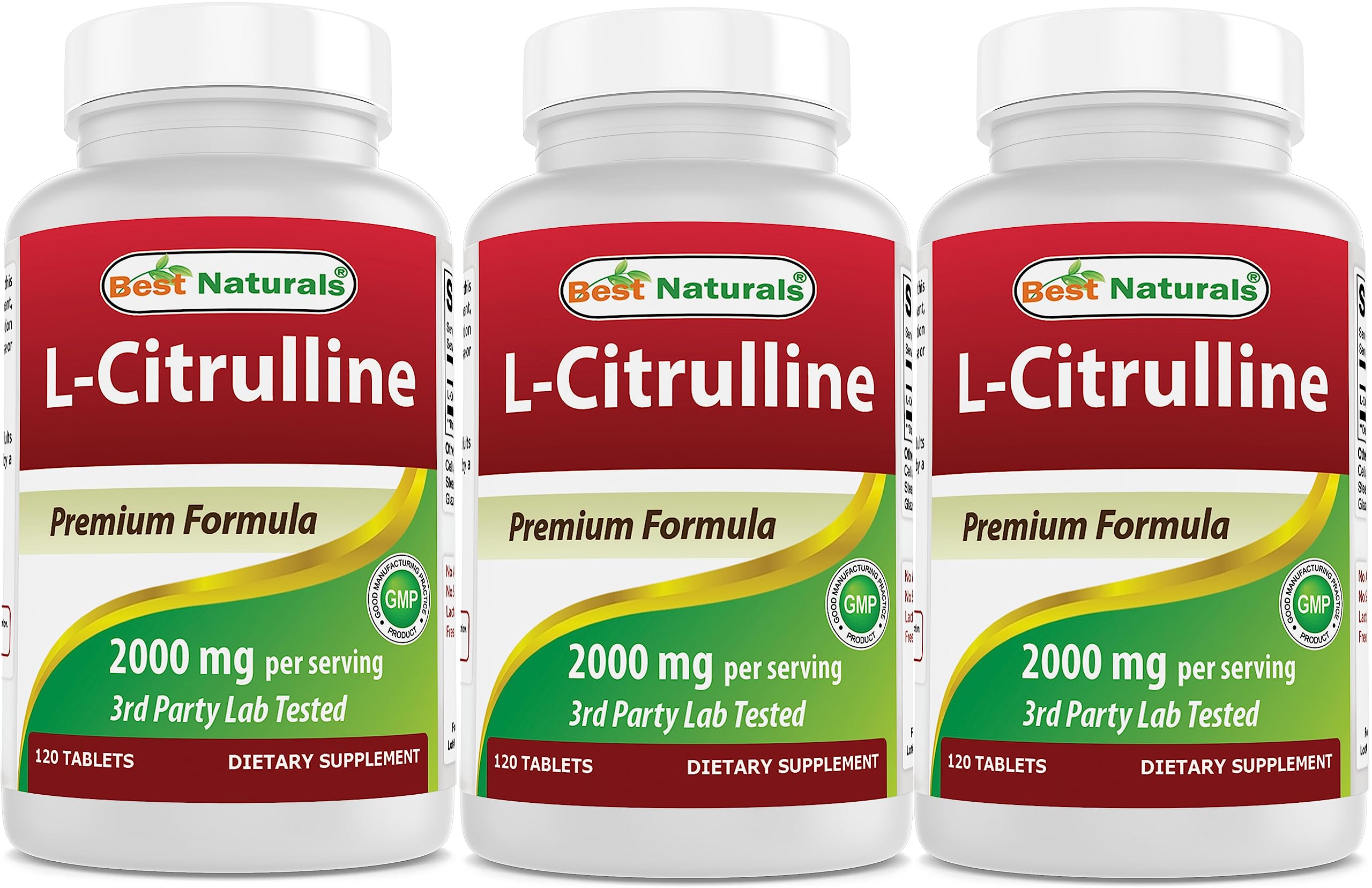 Best Naturals L-Citrulline 2000mg/Serving - Non-GMO - Gluten Free - 120 Tablets (120 Count (Pack of 3))