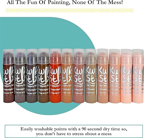 Miniatura 3 de The Pencil Grip Kwik Stix - Bolígrafos de pintura sólida, bolígrafos de pintura al temple de secado súper rápido, paquete de 72 tonos de piel