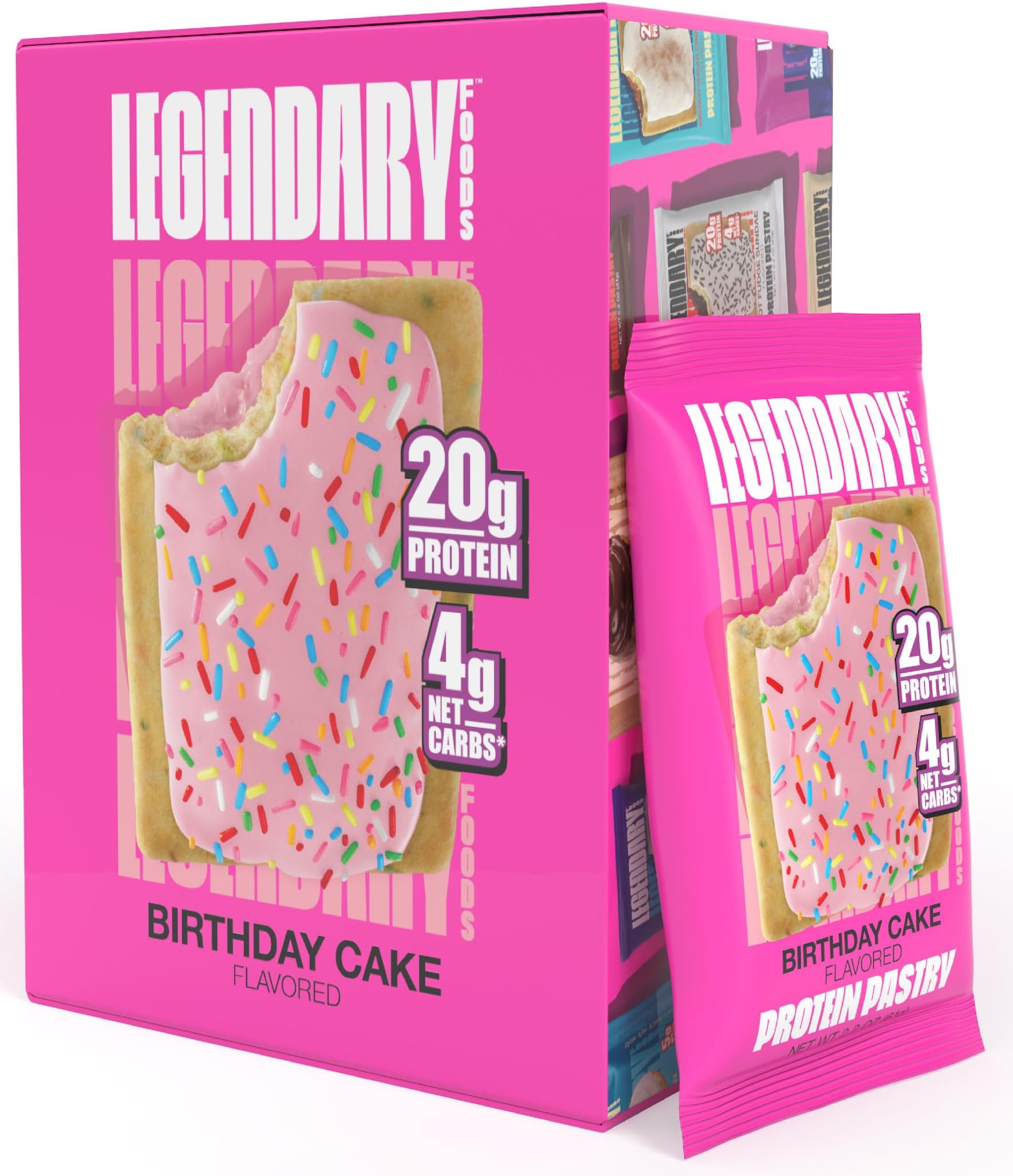 Legendary Foods20 Gr Protein Pastel | Flavorful, Low Carb Protein Bar Alternative | Keto Friendly | No Added Sugar | High Breakfast Snacks