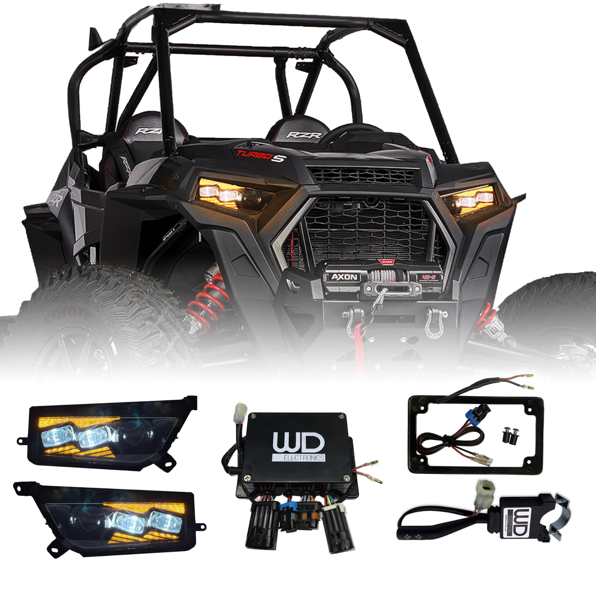 WD Electronics Replacement Headlight Kit Polaris RZR Compatible, 2018-2023