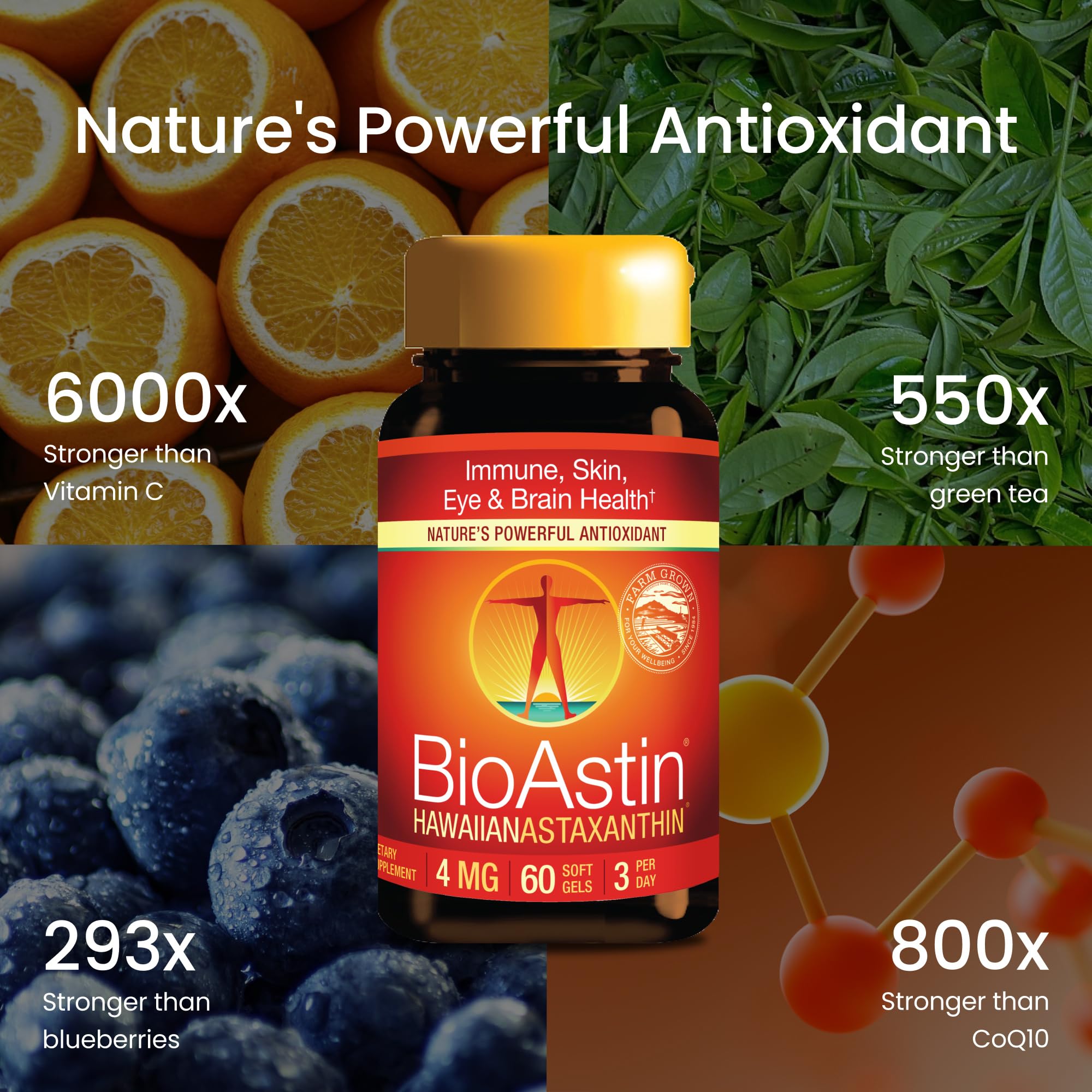 Nutrex Hawaii BioAstin Hawaiian Astaxanthin, 4mg, 60 Softgels — Amazon image 4