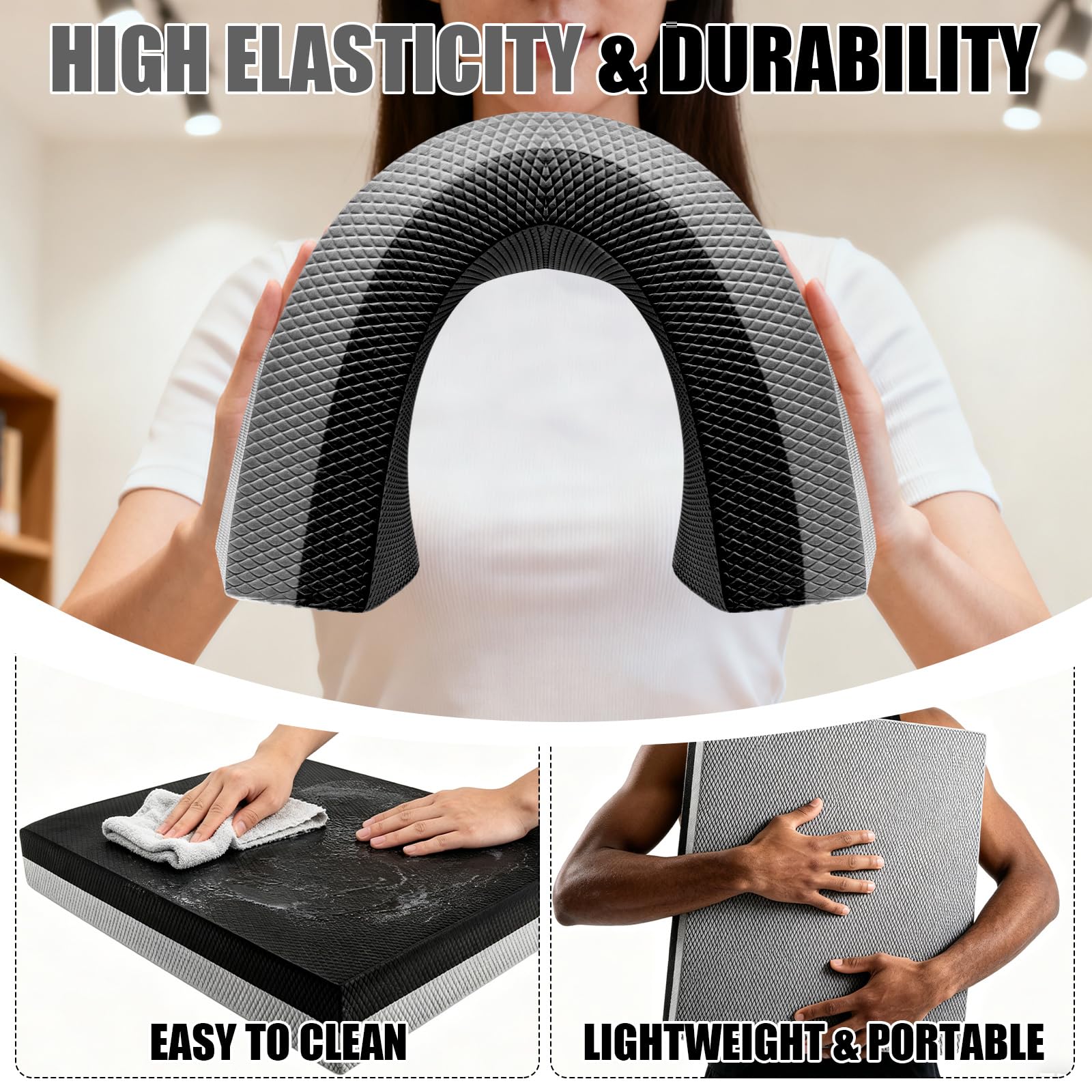 APACALI 2 cuscinetti per equilibrio, per fisioterapia, per stabilità e coordinazione, antiscivolo, per allenare l'equilibrio