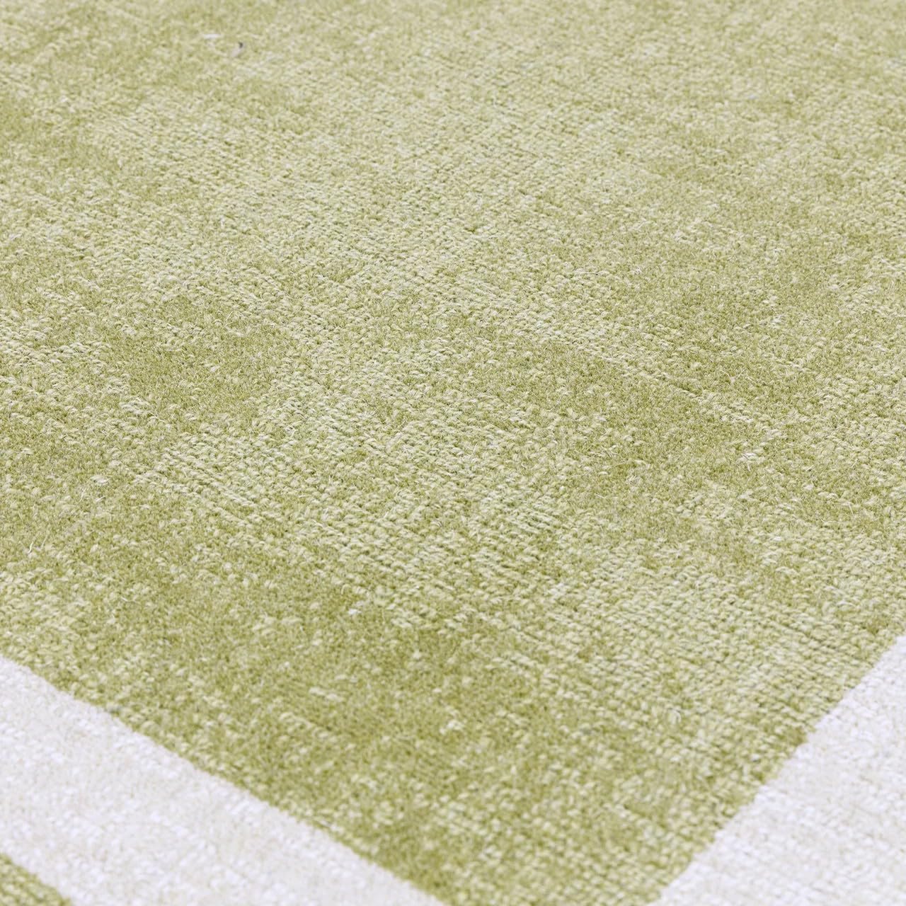 Hand-Tufted Wool Area Rug – Elegant Solid Border Design Soft Area Carpet for Modern Living Room, Bedroom & Home Decor 9 x 12 Ft Olive Green