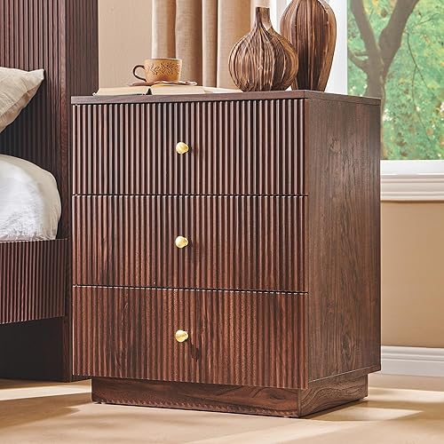 Miniatura 20 de Cómoda acanalada para dormitorio, 48 pulgadas de alto, cómodas de 7 cajones, organizador de almacenamiento alto de madera, baúl moderno para