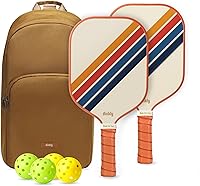 DinklySports USAPA Approved Pickleball Paddles Set of 2 - Graphite/Fiberglass Rackets, 4 Balls & Portable Bag for Beginners Men Women