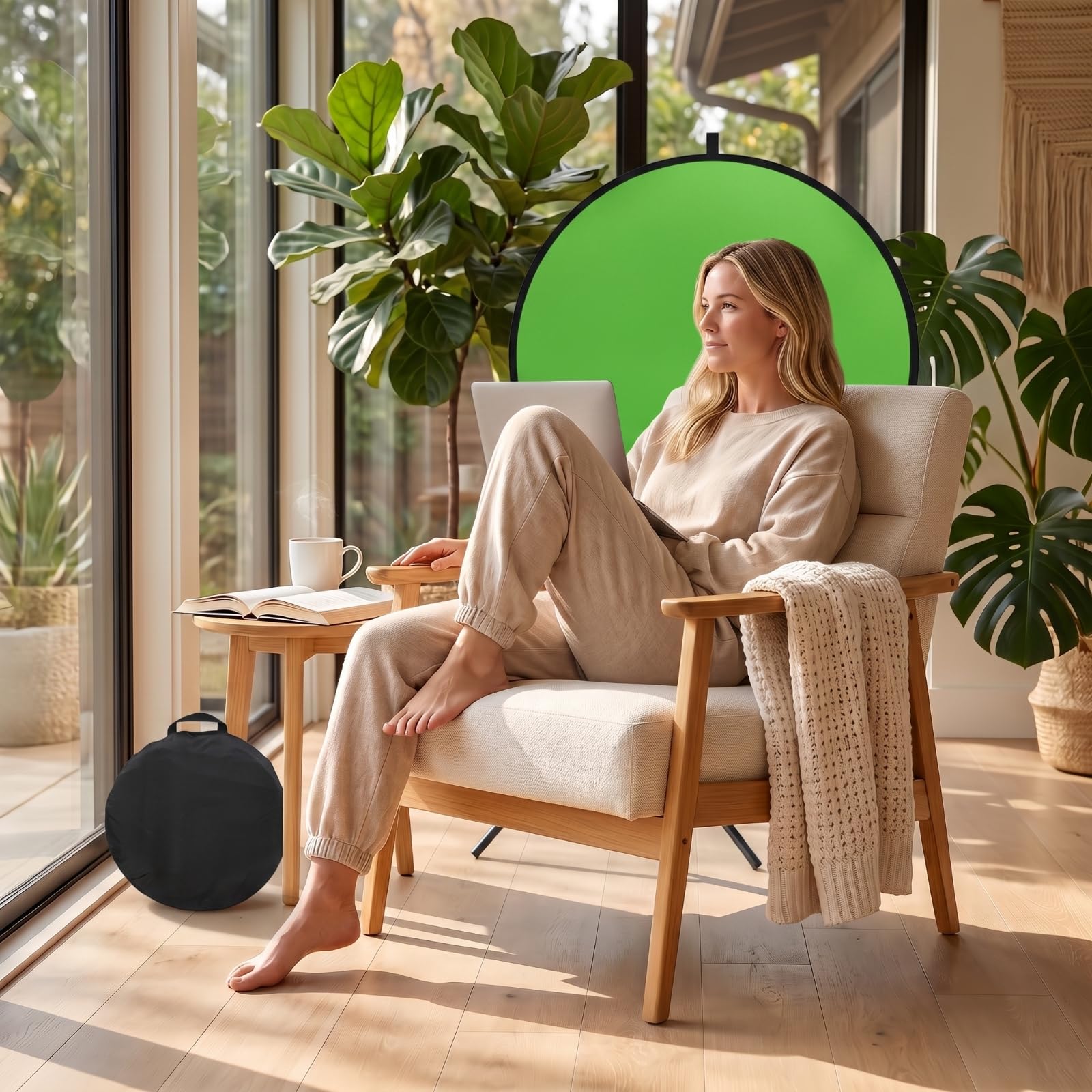 predolo Pannello Crominanza Key Verde Sfondo Green Screen Professionale Sfondo Crominanza per il, Creatore di Video, Live Trasmissione in Diretta, Verde, 140CM