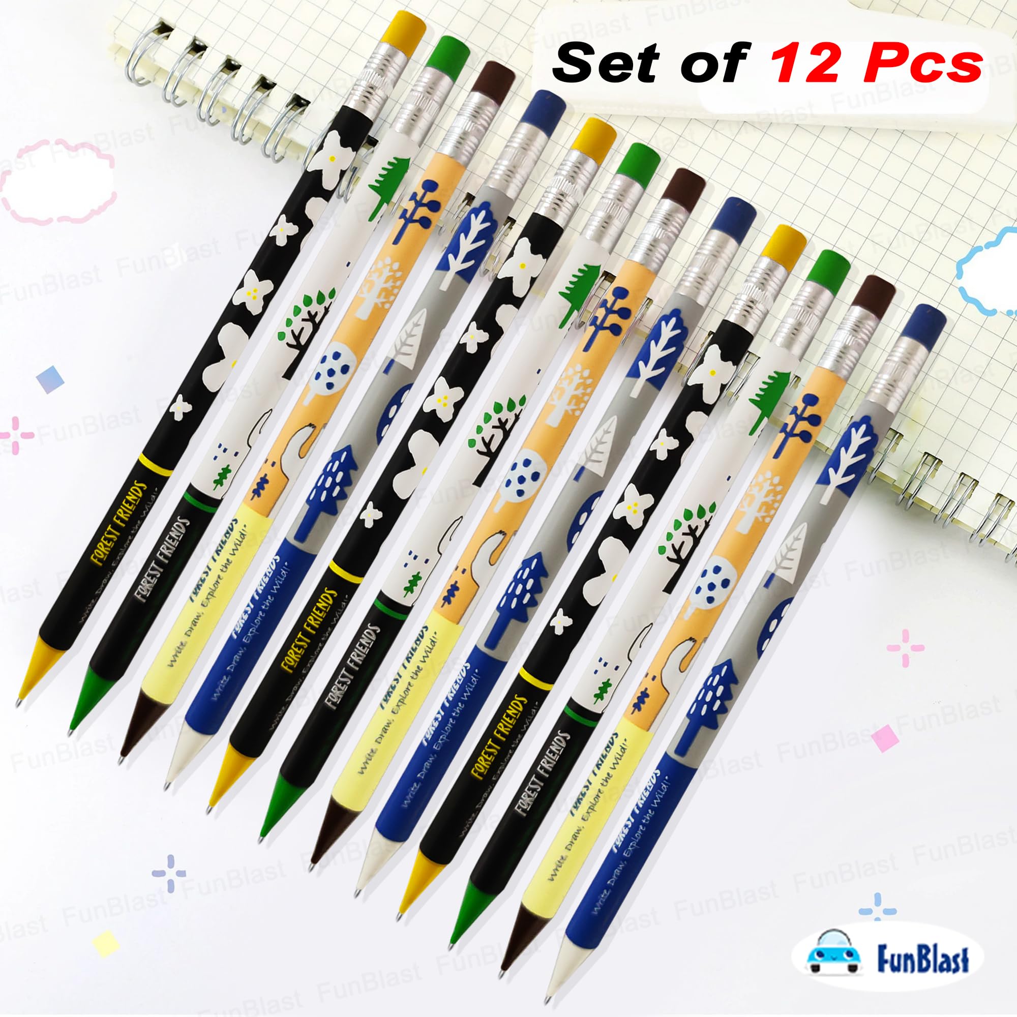 FunBlast Mechanical Pencil with Erasers for Kids – Pre-Sharpened Pencils for Kids, Kawaii Pencils for Kid, Cute Pen-Pencil, Return Gift for Children, Pencil for Drawing and Shading (0.7 mm) 3