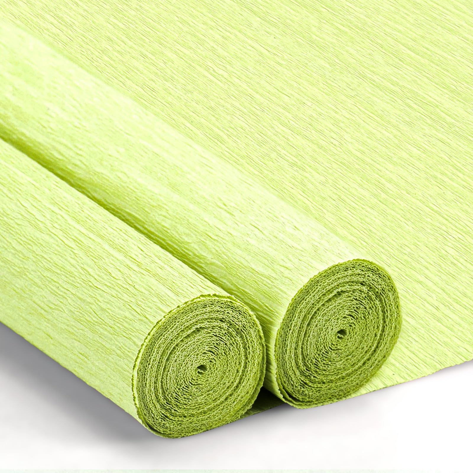 Crepe Paper Streamers 2 Rolls, 10 x 98Inch Crepe Paper Sheets for DIY Gift Colourful Paper Flower Wrapping Paper Crafts Birthday Wedding Holiday Party Decorations (Chartreuse)