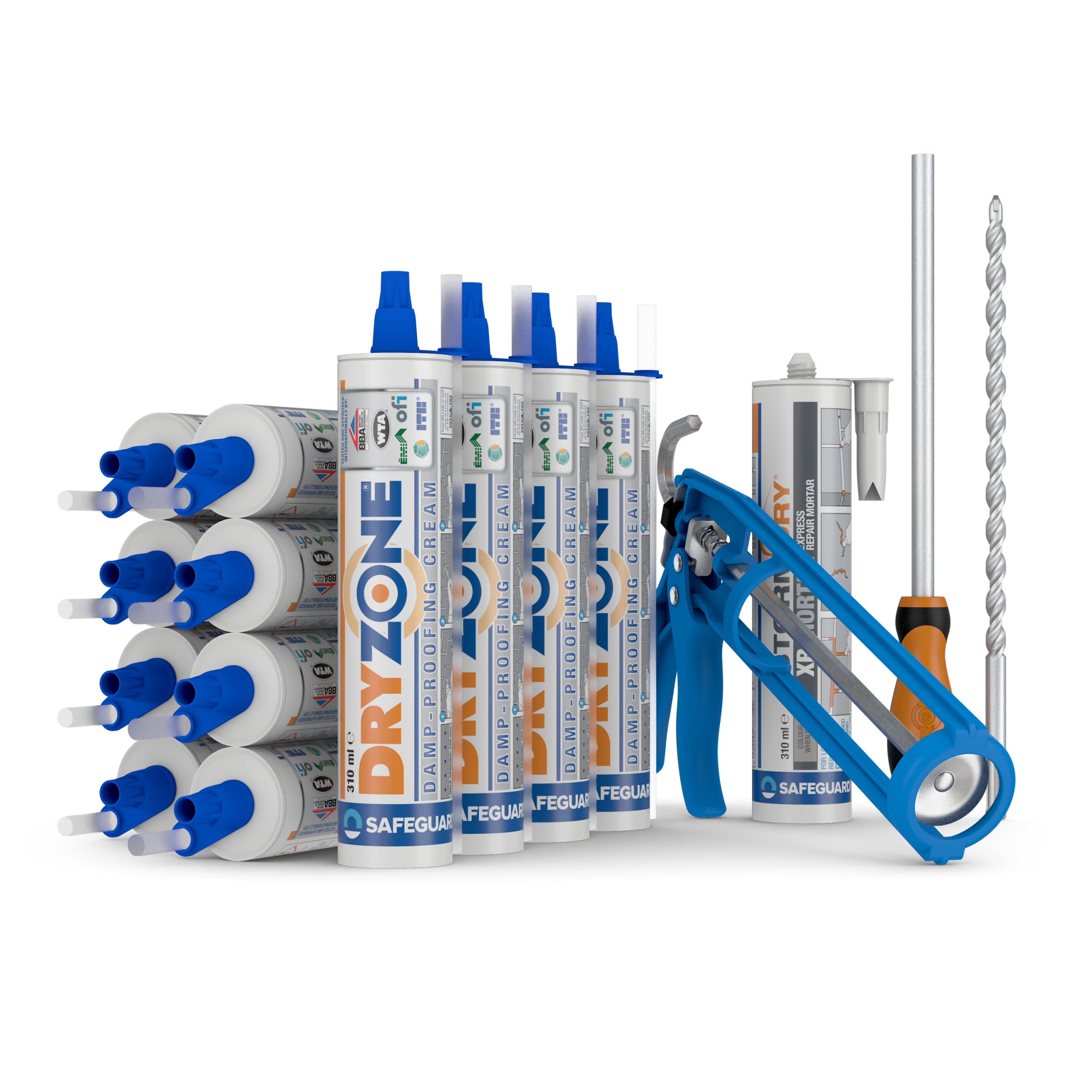Dryzone Cream Damp Proofing 310Ml - Dpc Injection Kit: 18M Coverage (9" Wall) - Bba Approved Rising Damp Treatment