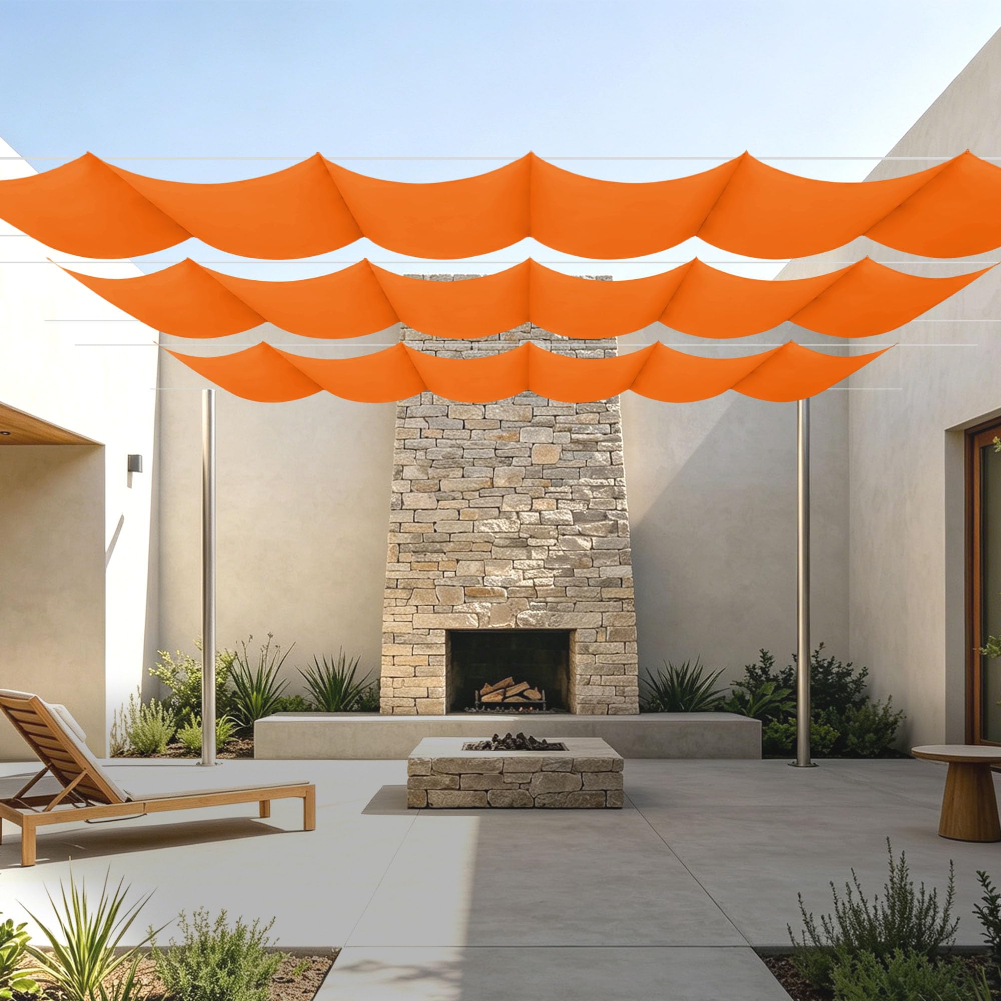 Voiles d'ombrage rétractable 3x4,2m toile imperméable orange patio