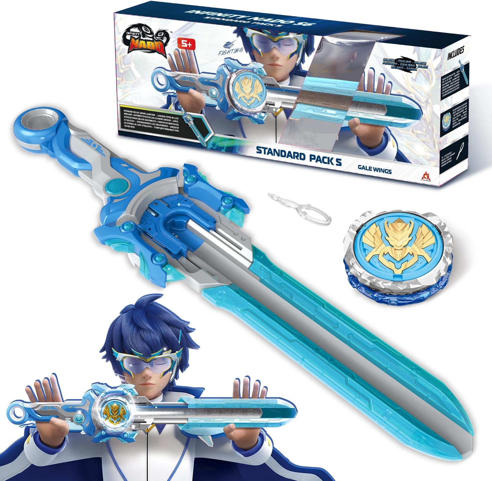 - Battling Toys, Spinning Top and Sword Launcher Battle Set Toys for Kids, Battle Brust Sword Top Toys for 5 6 7 8 9 10 11 12 Year Old Boys, Gale Wings
