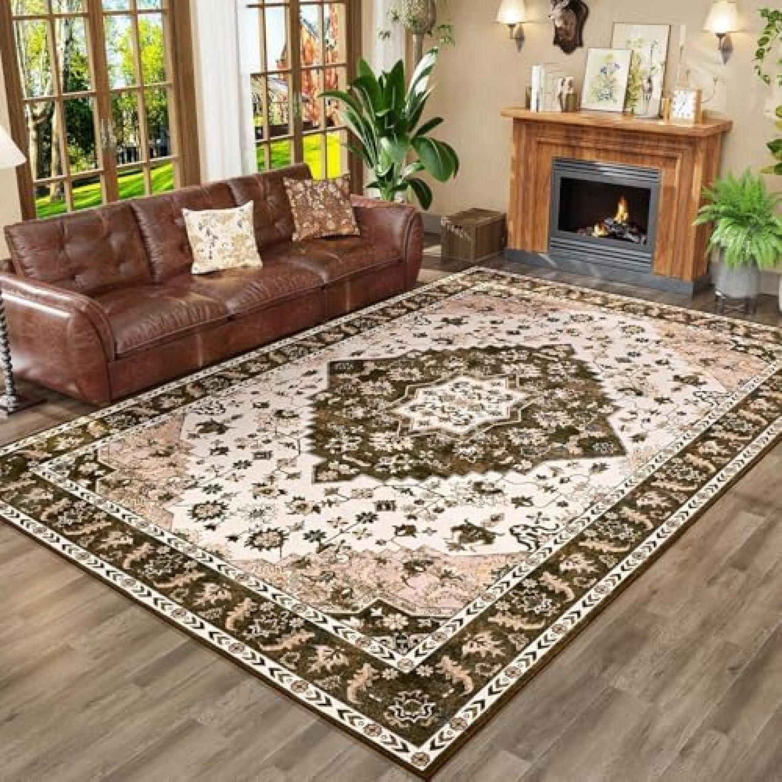 Tapis pour salon anti-glisse lavable pour protéger les parquets de couloir