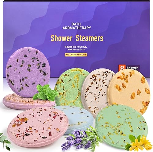 Miniatura 8 de Shower Steamers - Aromaterapia - Regalos de Navidad para mujeres y hombres, 8 bombas de ducha con aceite esencial natural, alivio del estrés,
