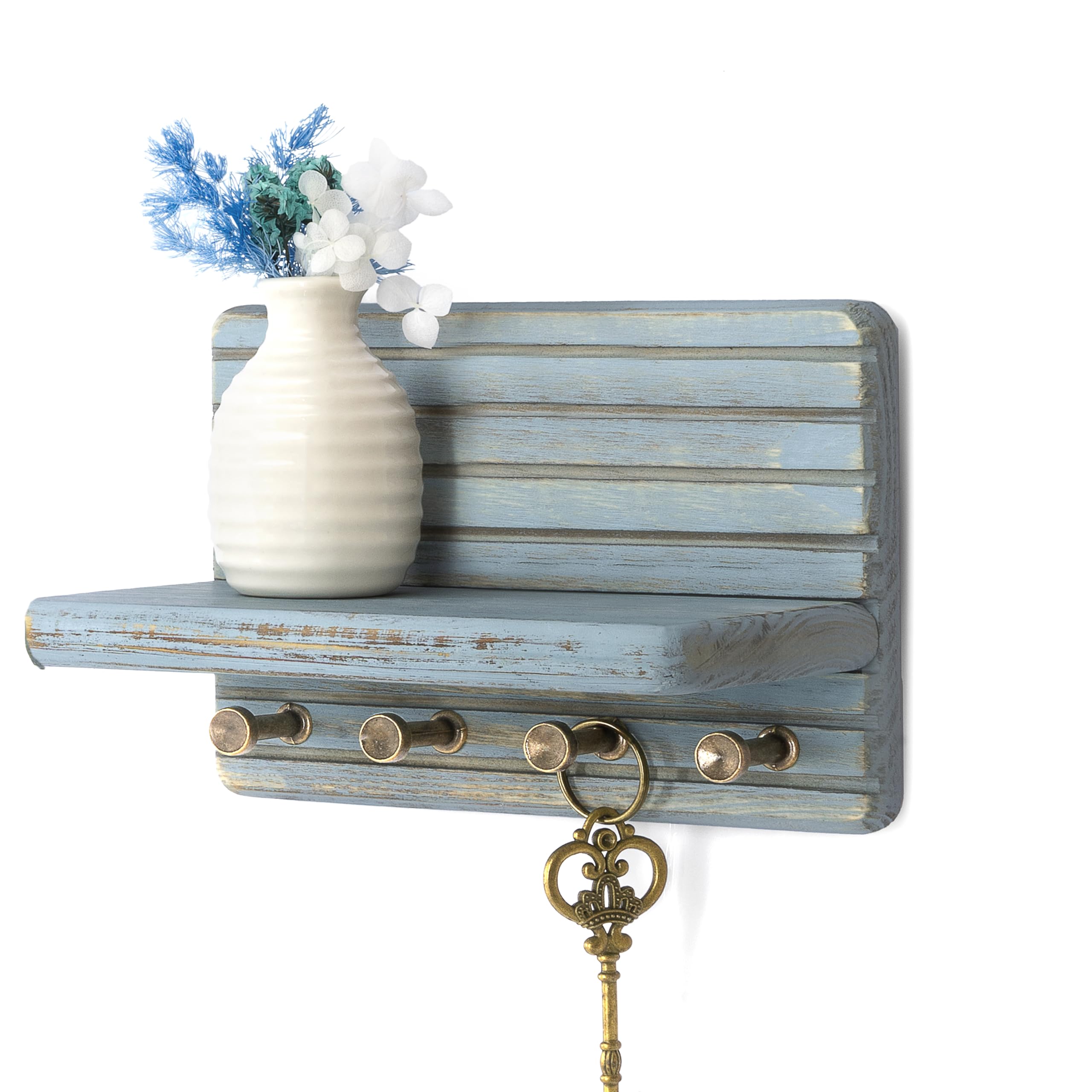 Photo 1 of Rebee Vision Key Holder with Shelf & 4 Hooks, Blue