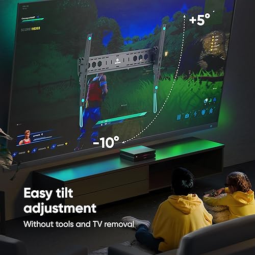 Miniatura 3 de ONKRON Soporte de pared inclinable para TV de 60 a 110 pulgadas de hasta 264.6 libras - Soporte inclinable para TV extra grande, soporte de