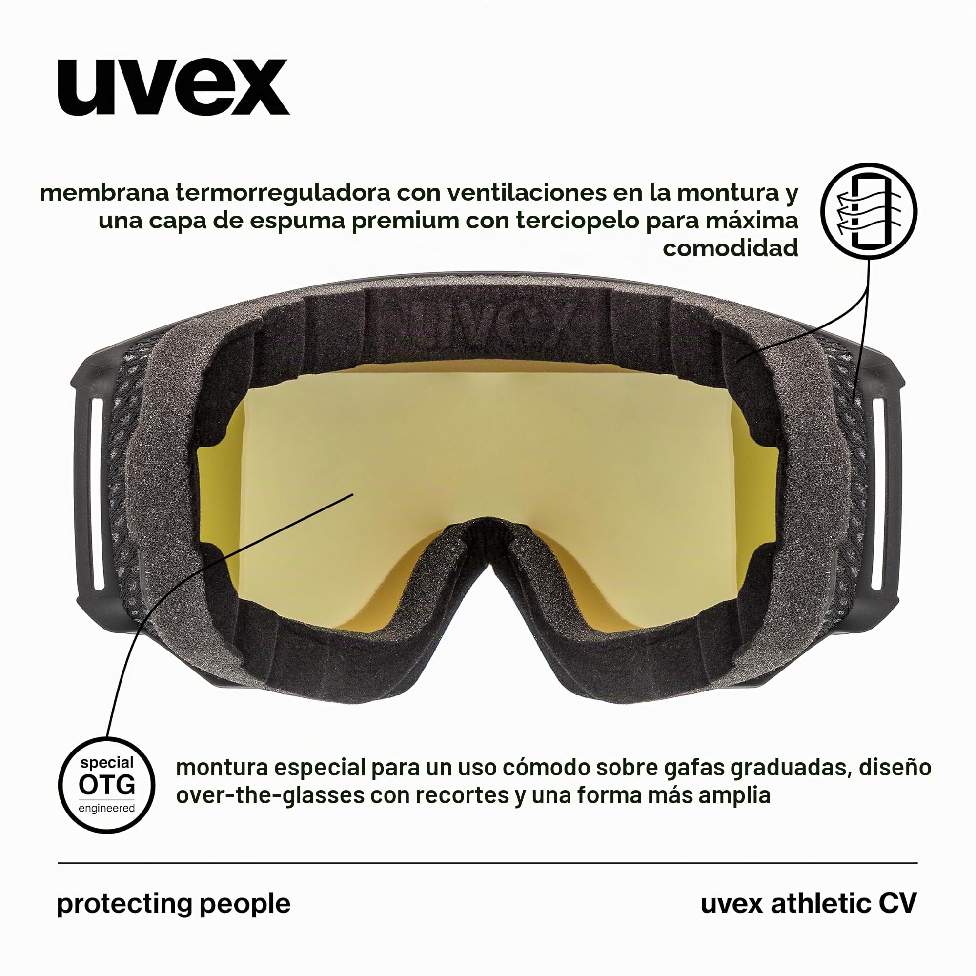 Uvex Athletic Cv Gafas de esquí. Unisex adulto (Pack de 1)