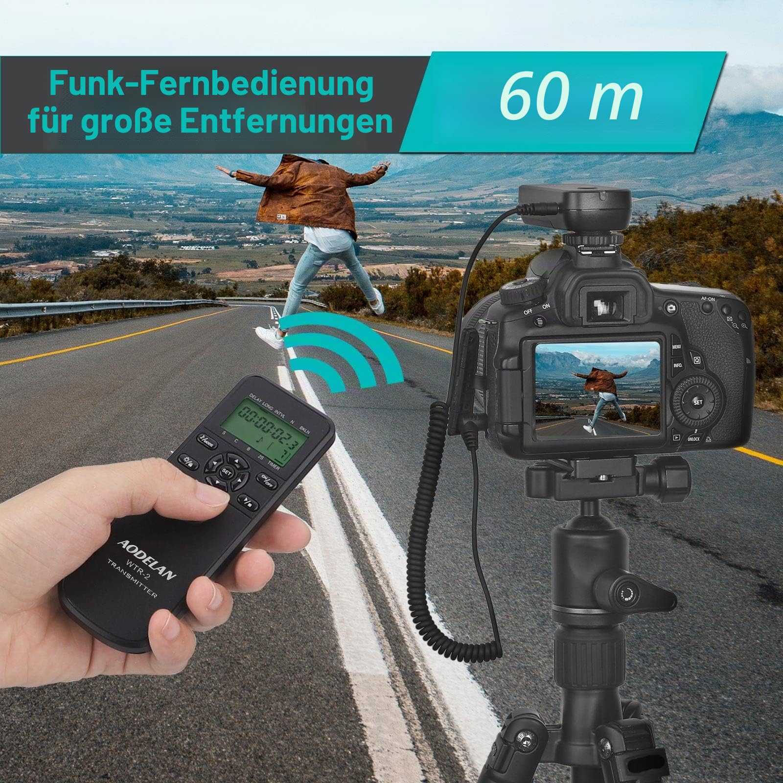 Kabellose Timer Fernbedienung Selbstauslöser Fernauslöser für Canon EOS R3 | EOS R5, EOS R5 C, 10D, 6D Mark II, 1D X Mark II, 1DX Mark III, 5D Mark II, 5D Mark III, 5D Mark IV etc,