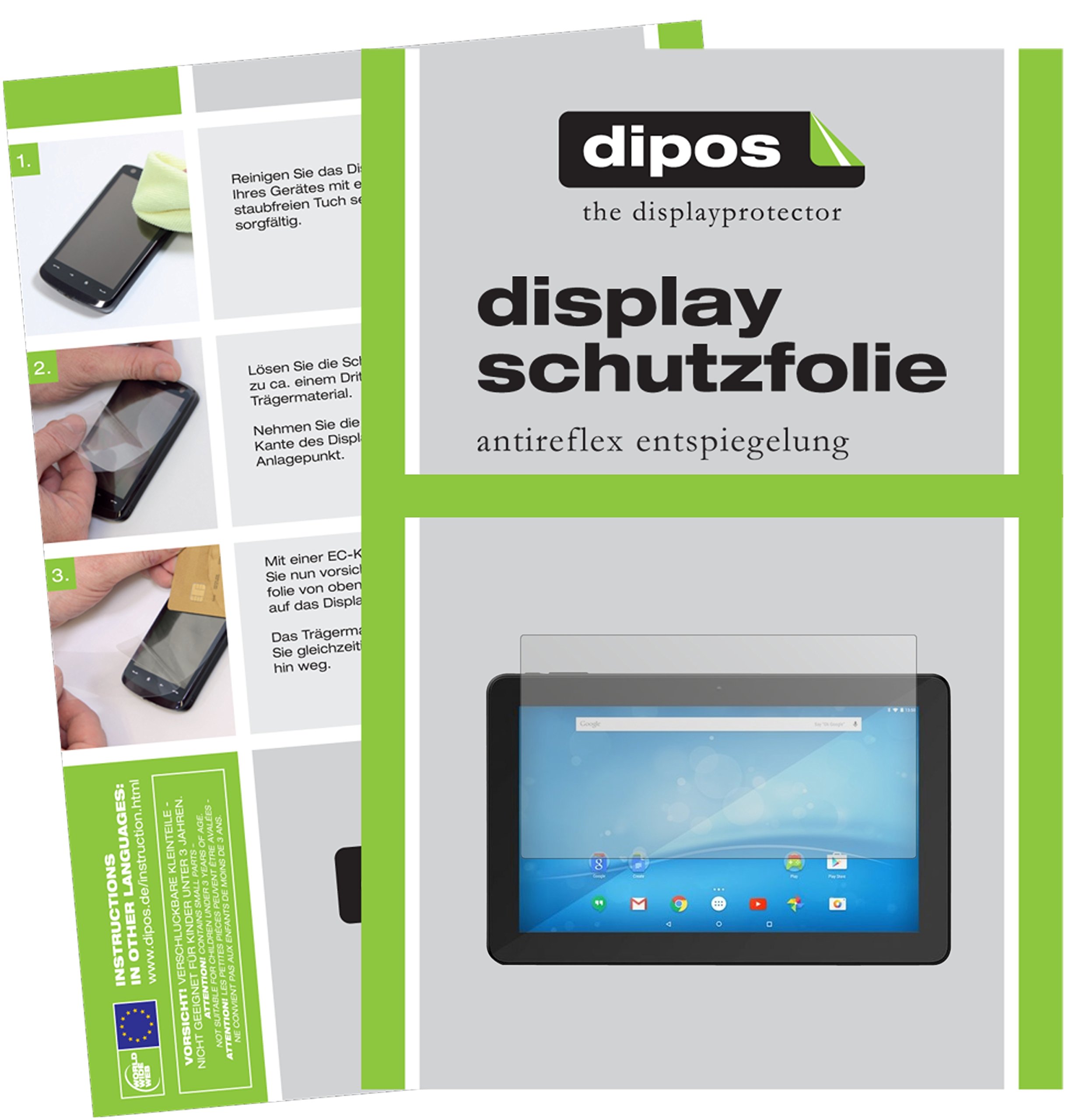 dipos 2x Protector de Pantalla mate para Format 20.1 Zoll 409 x 307 mm