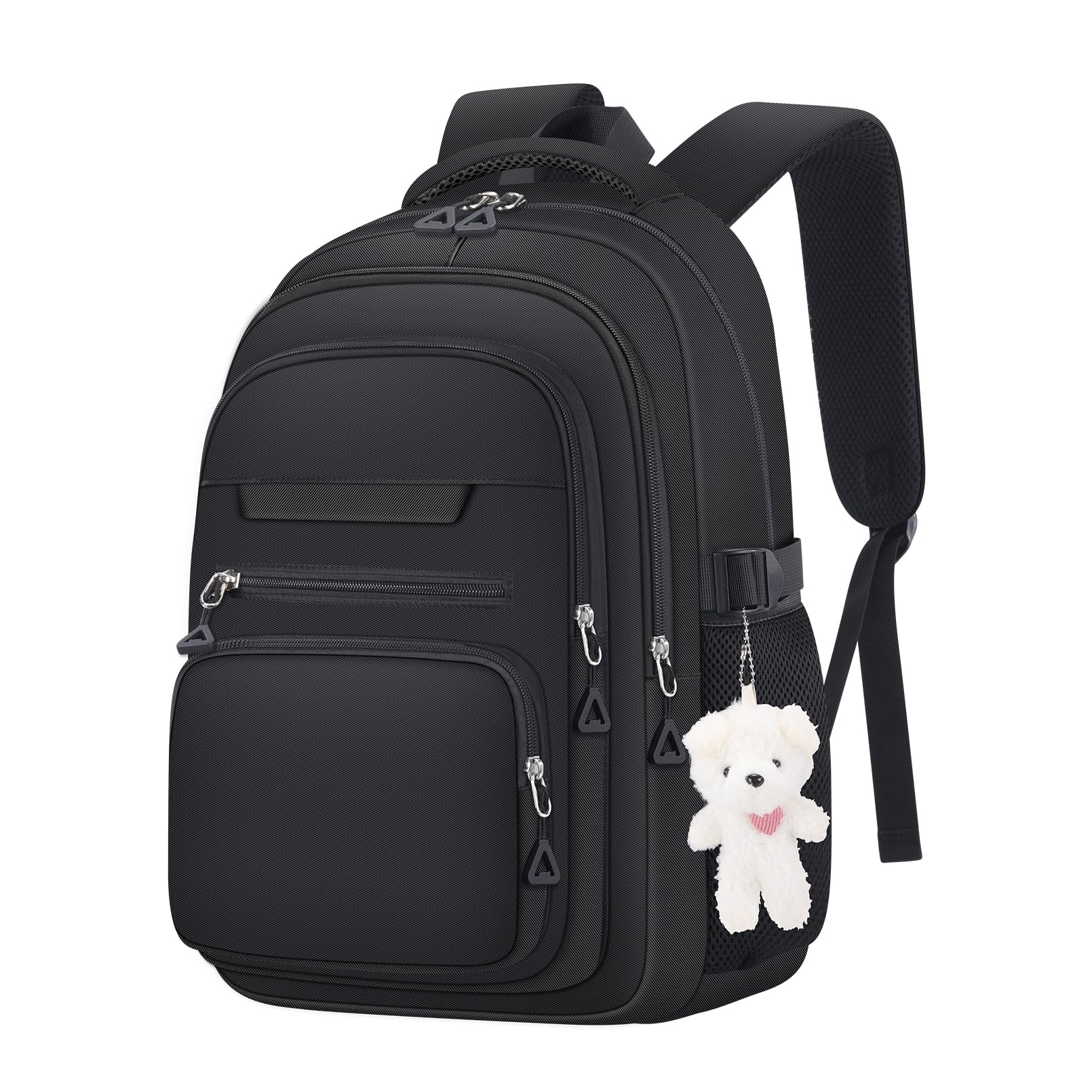 KBTYE Cute Girls Backpack for School Kids Travel College backpack for Women Teen Black Bookbags Aesthetic Laptop Bagpack