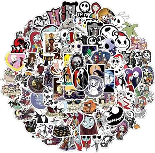 Nightmare Before Christmas Stickers 100pcs Halloween Holiday Stickers Waterproof Decals for Guitar Skateboard Party Gifts for Teens