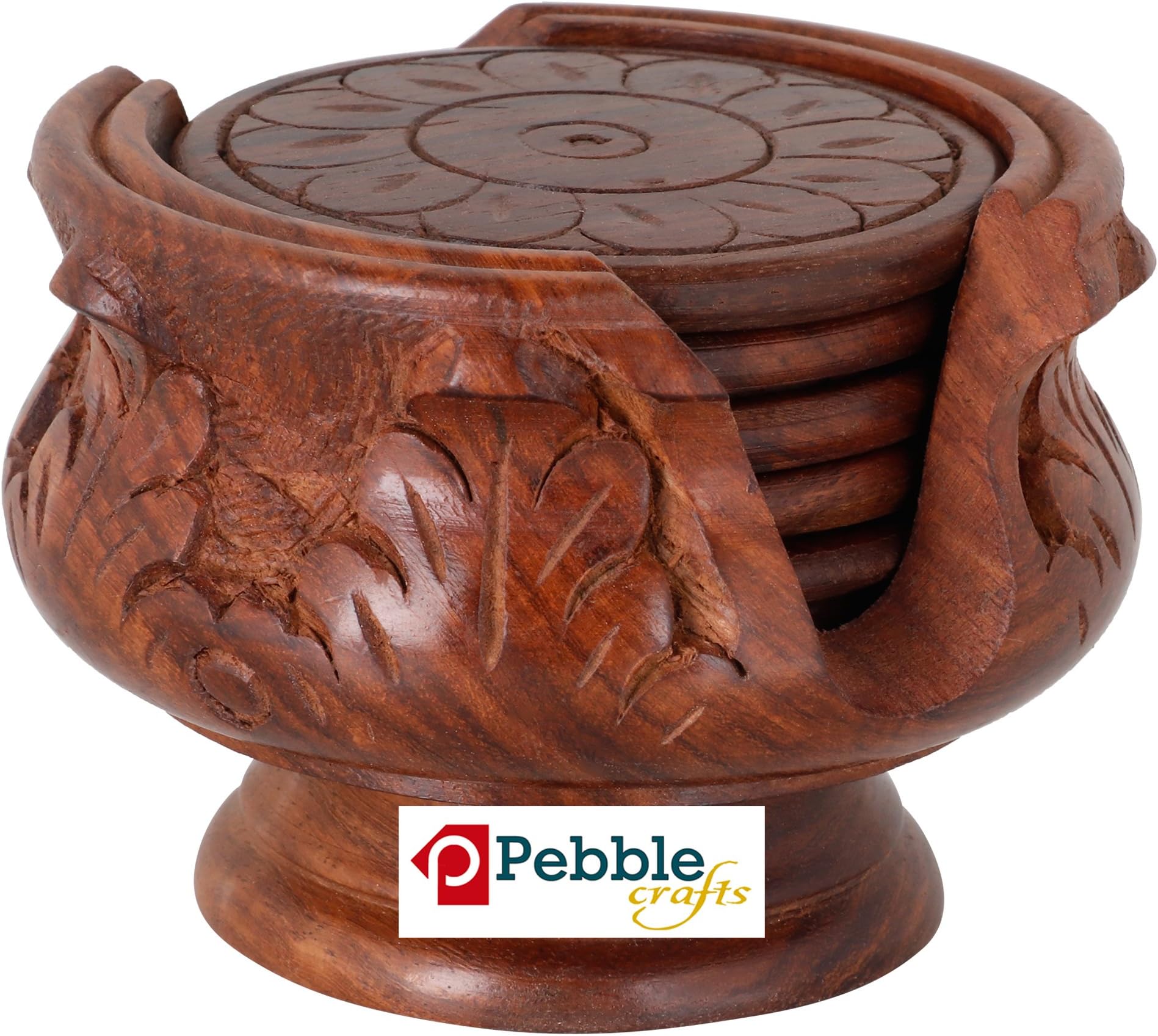 DM Durga Marbles Handcrafted Marble Soapstone Coasters for Hot and Cold