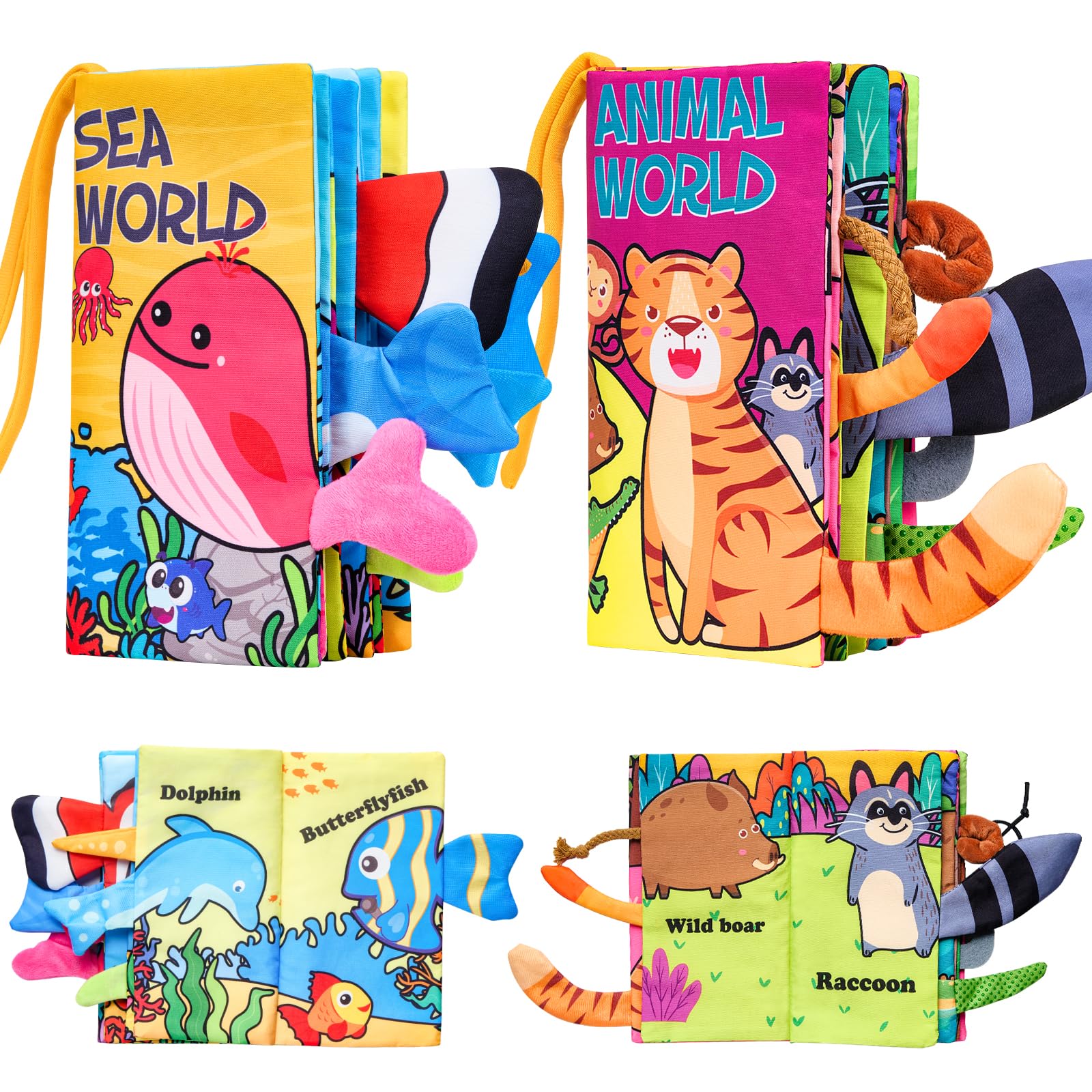 BOKZAZN Baby Books 0-6 Months, Crinkle Books for Babies Infant Book for Newborn Tummy Time Toy High Contrast Sensory Baby Toys 6 to 12 Month Touch Feel Book for Babies Boy Girl 0-3 Months Toys