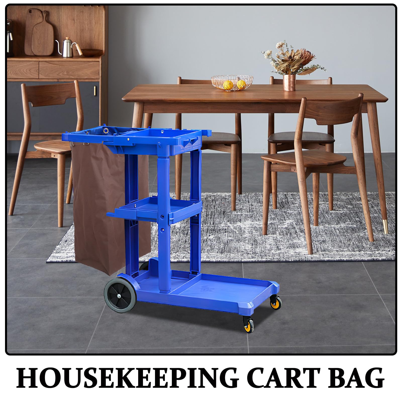 Borsa per Carrello Housekeeping Oxford Marrone, Resistente e Affidabile per Raccolta Biancheria e Panni, per Case e Hotel, Risparmio di Garantito