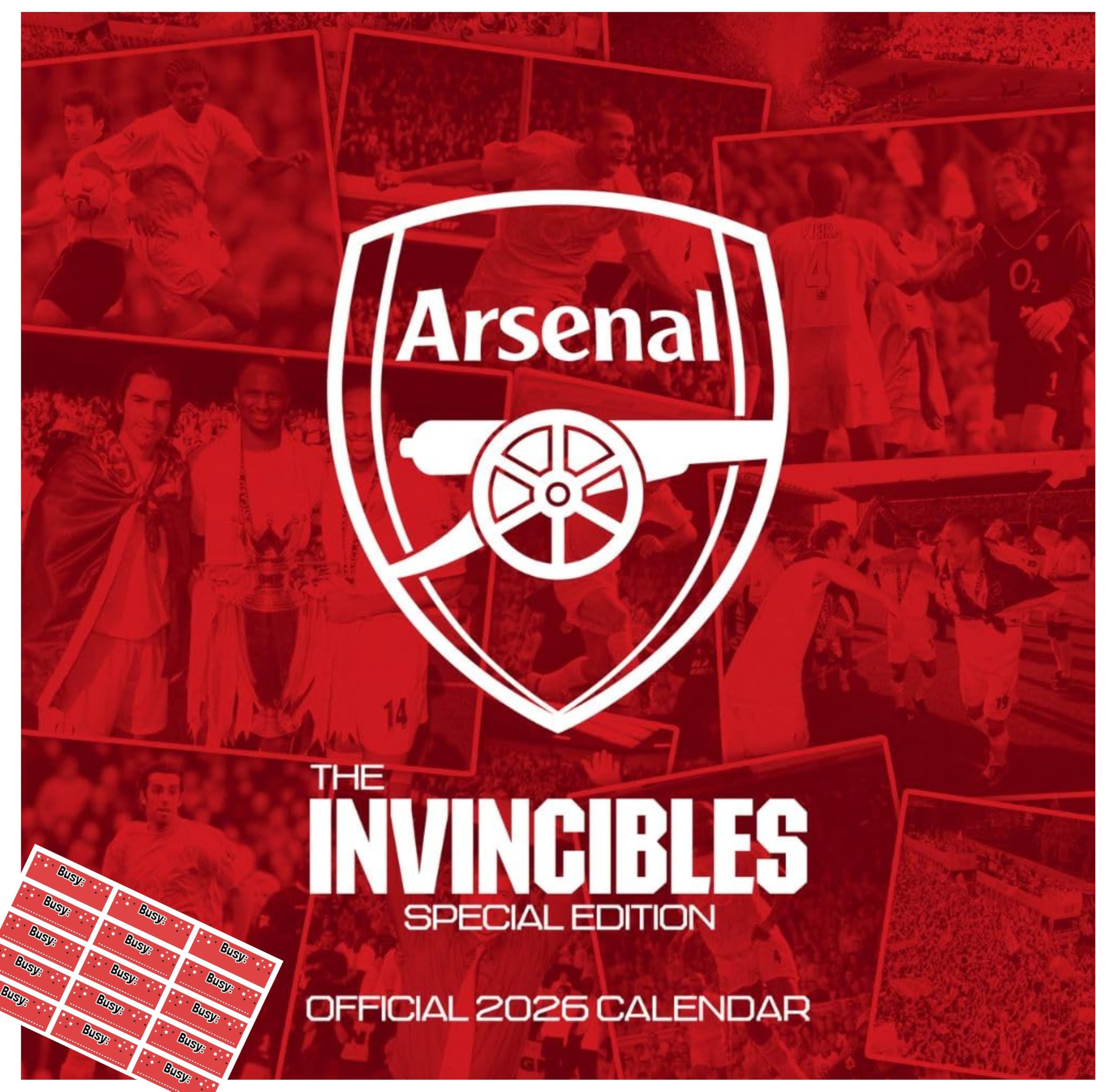 Arsenal Calendar 2026 Legends Wall Calendar Plastic Free with FREE