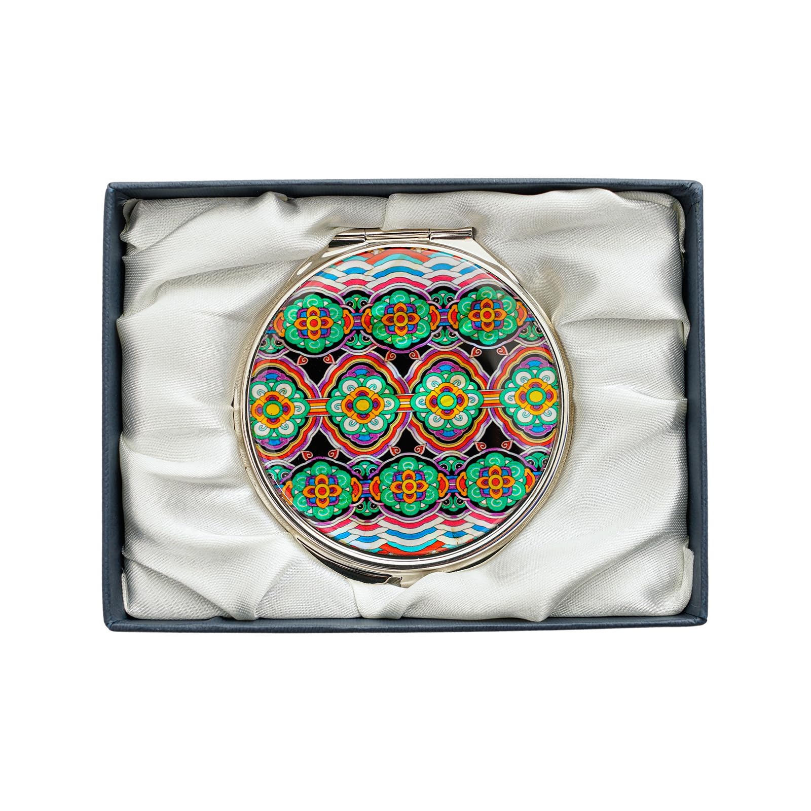 February Mountain Mother of Pearl Dual Magnification Compact Mirror – Gifts for Women, Mom, and Sister – Unique Birthday, Christmas Idea – Elegant and Travel-Friendly
