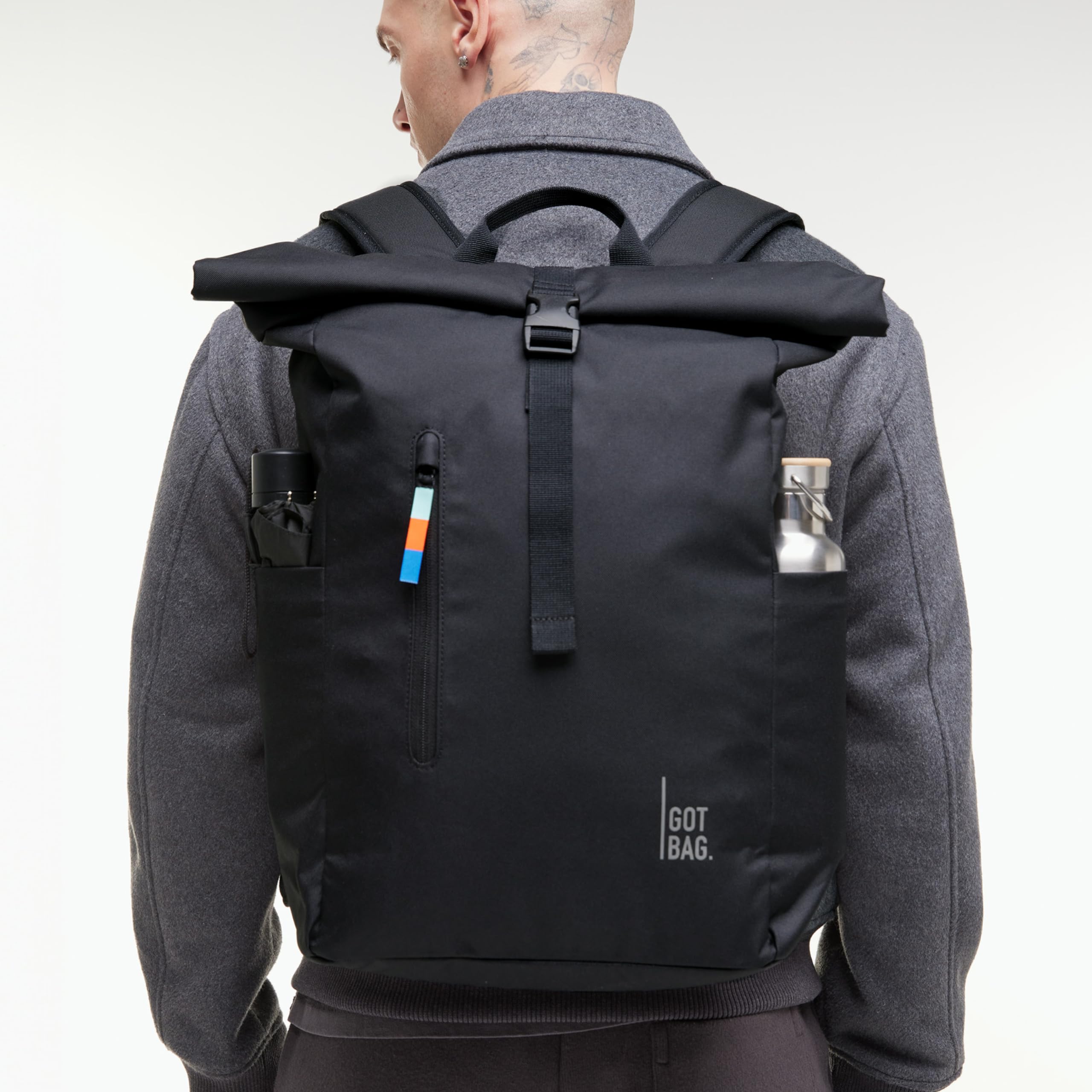 GOT BAG Rolltop Easy | Rucksack mit 16" Laptopfach | Praktische Aufteilung für Arbeit, Reise