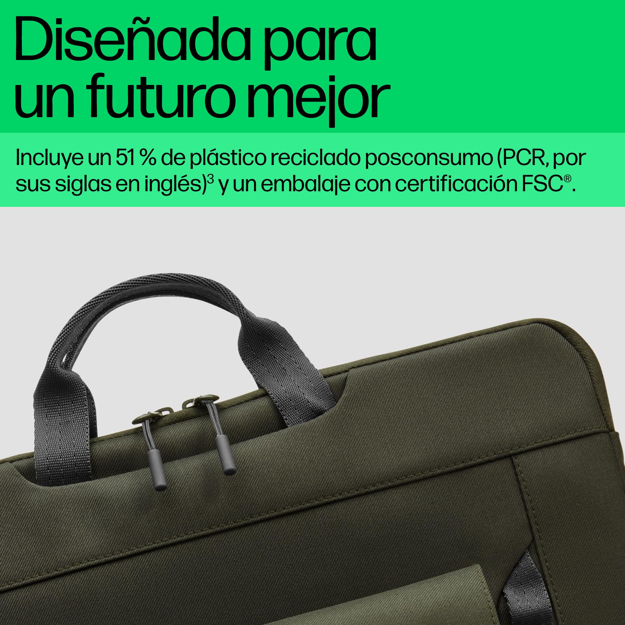 HP Mochila Modular para Portátiles de hasta 15,6", 3 en 1 (Mochila, Funda y Bolso Bandolera Extraíble), Resistente al Agua, Bolsillo con Bloqueo RFID, Cremalleras de Seguridad, 27 L, Verde