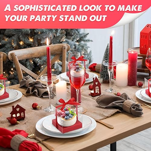 Miniatura 4 de Thenshop 50 cajas transparentes para cupcakes, contenedores individuales de plástico de 3.5 pulgadas, cajas individuales para cupcakes con insertos