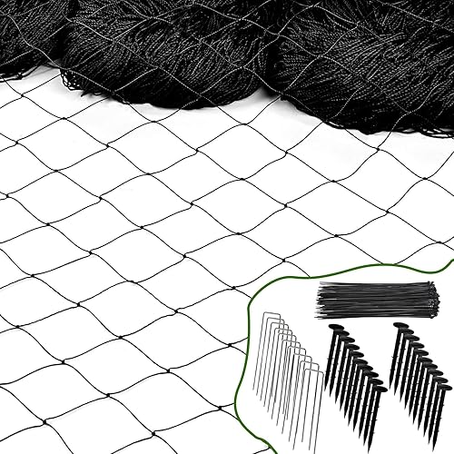 Red para pájaros para gallinero Red de pollo de 50 x 50 pies para techo de gallinero, cubierta de red de aves de corral, red de halcón para valla